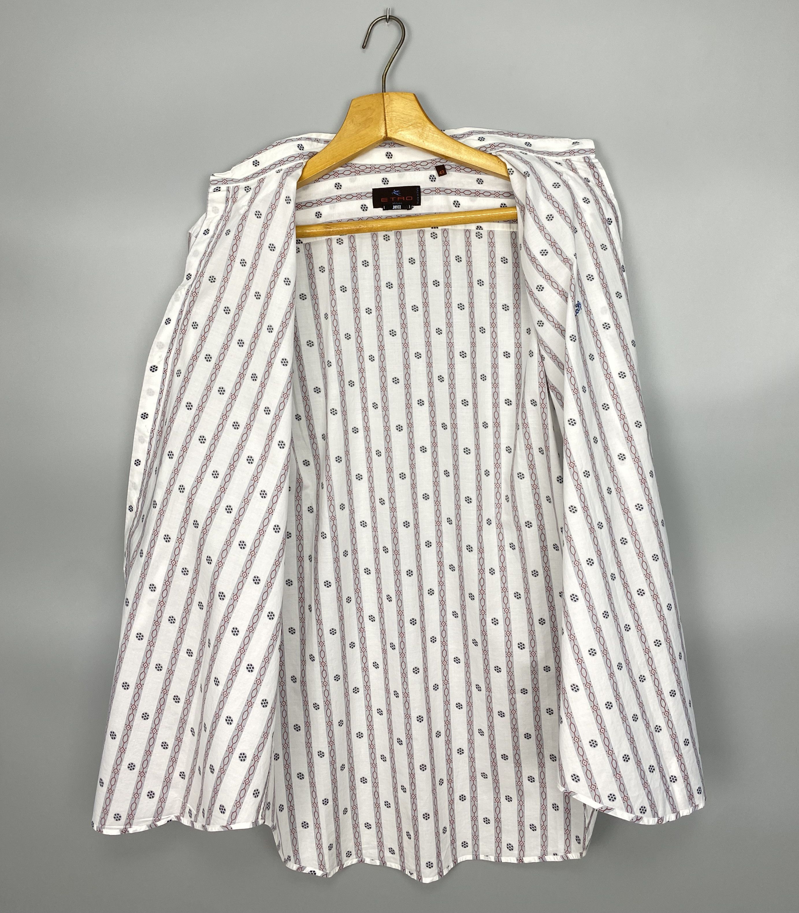 Etro ETRO Milano Striped Printed Shirt Made in Italy Size 43 Size US XL / EU 56 / 4 - 7 Thumbnail