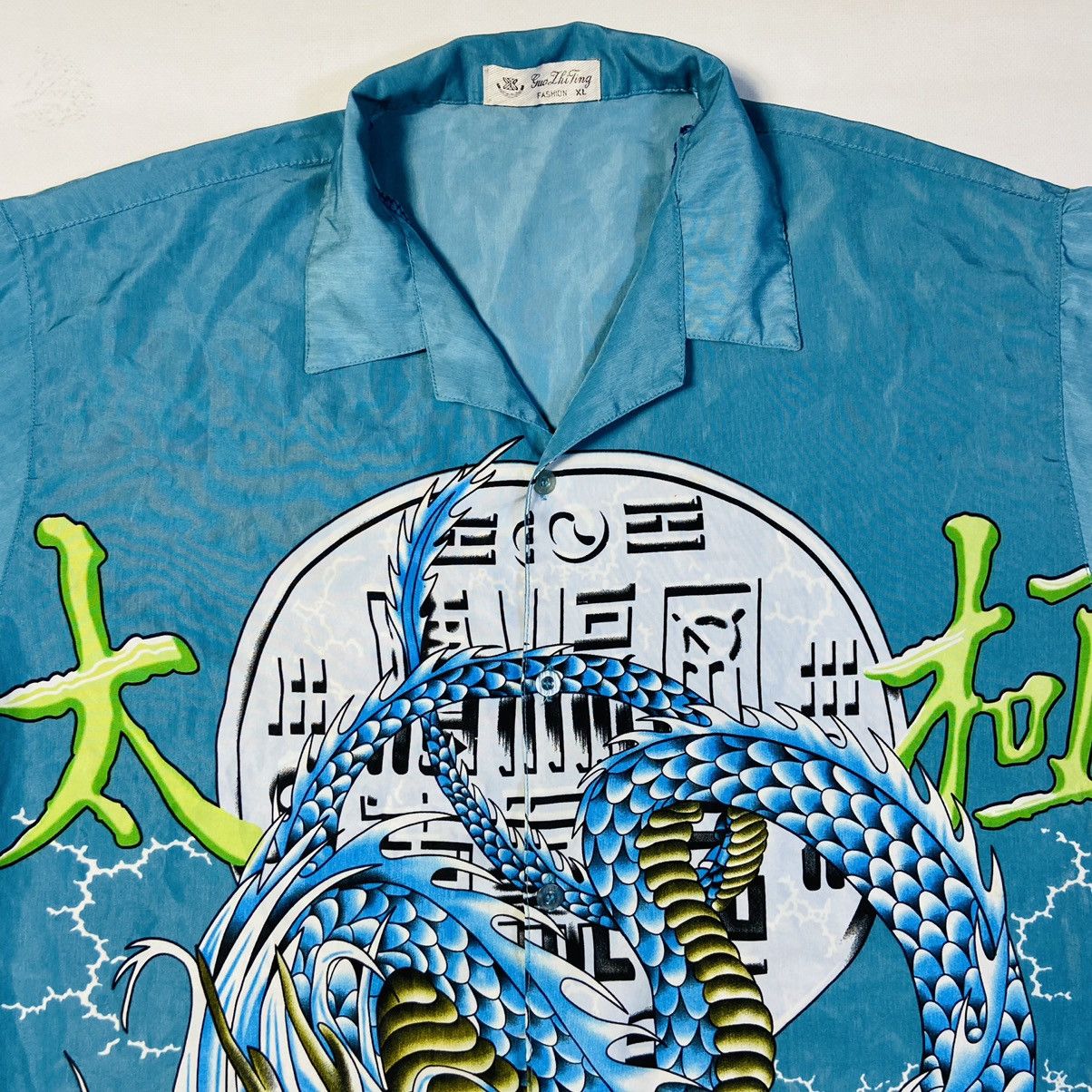 Japanese Brand 1990s JAPAN DRAGON OVERPRINTED RARE SHIRT - № 276 Size US XL / EU 56 / 4 - 9 Thumbnail