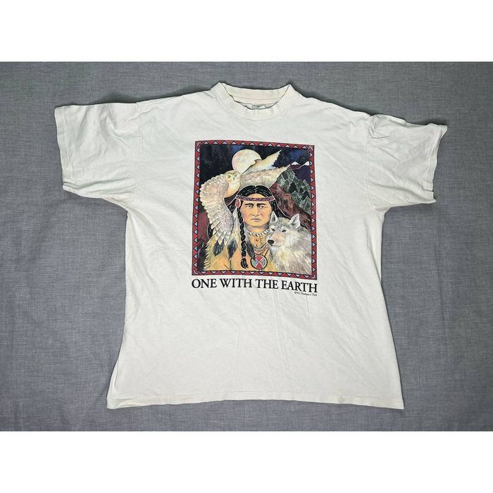 Vintage Vintage 1992 One With The Earth Native American T-shirt ...