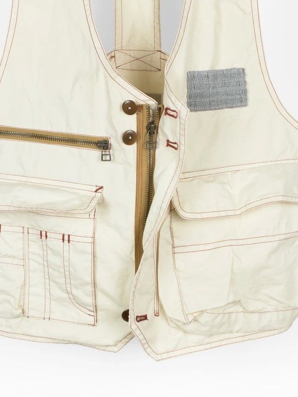 Dezert Dézert 90s White Cotton Cargo Vest Size US M / EU 48-50 / 2 - 3 Thumbnail