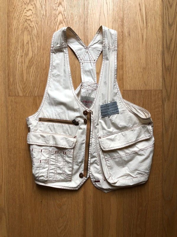 Dezert Dézert 90s White Cotton Cargo Vest Size US M / EU 48-50 / 2 - 6 Thumbnail