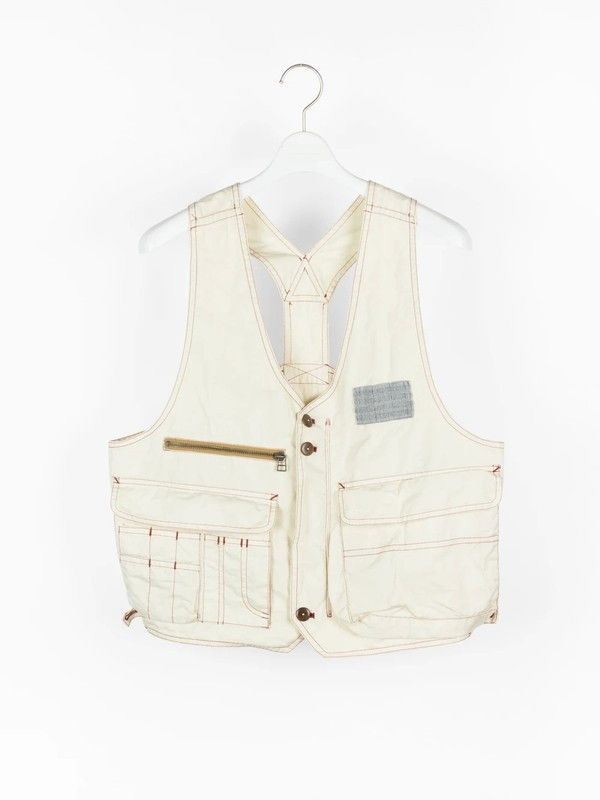 Dezert Dézert 90s White Cotton Cargo Vest Size US M / EU 48-50 / 2 - 1 Thumbnail