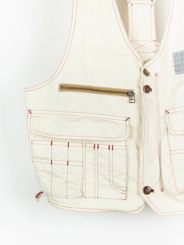 Dezert Dézert 90s White Cotton Cargo Vest Size US M / EU 48-50 / 2 - 2 Thumbnail