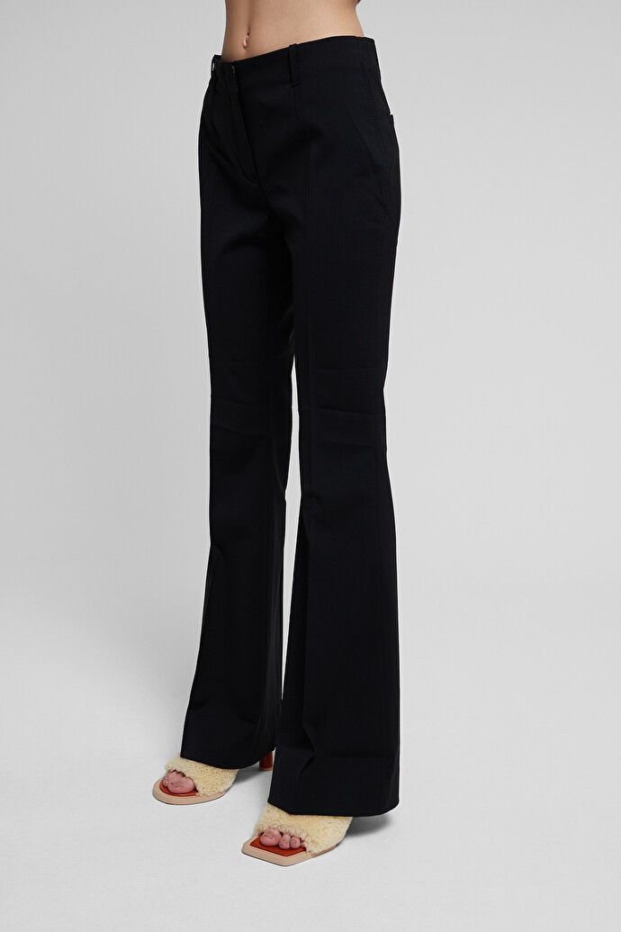 image of Jacquemus Le Pantalon Pinu Wool Dress Pant Flare Trouser 34 in Black, Women's (Size 24)
