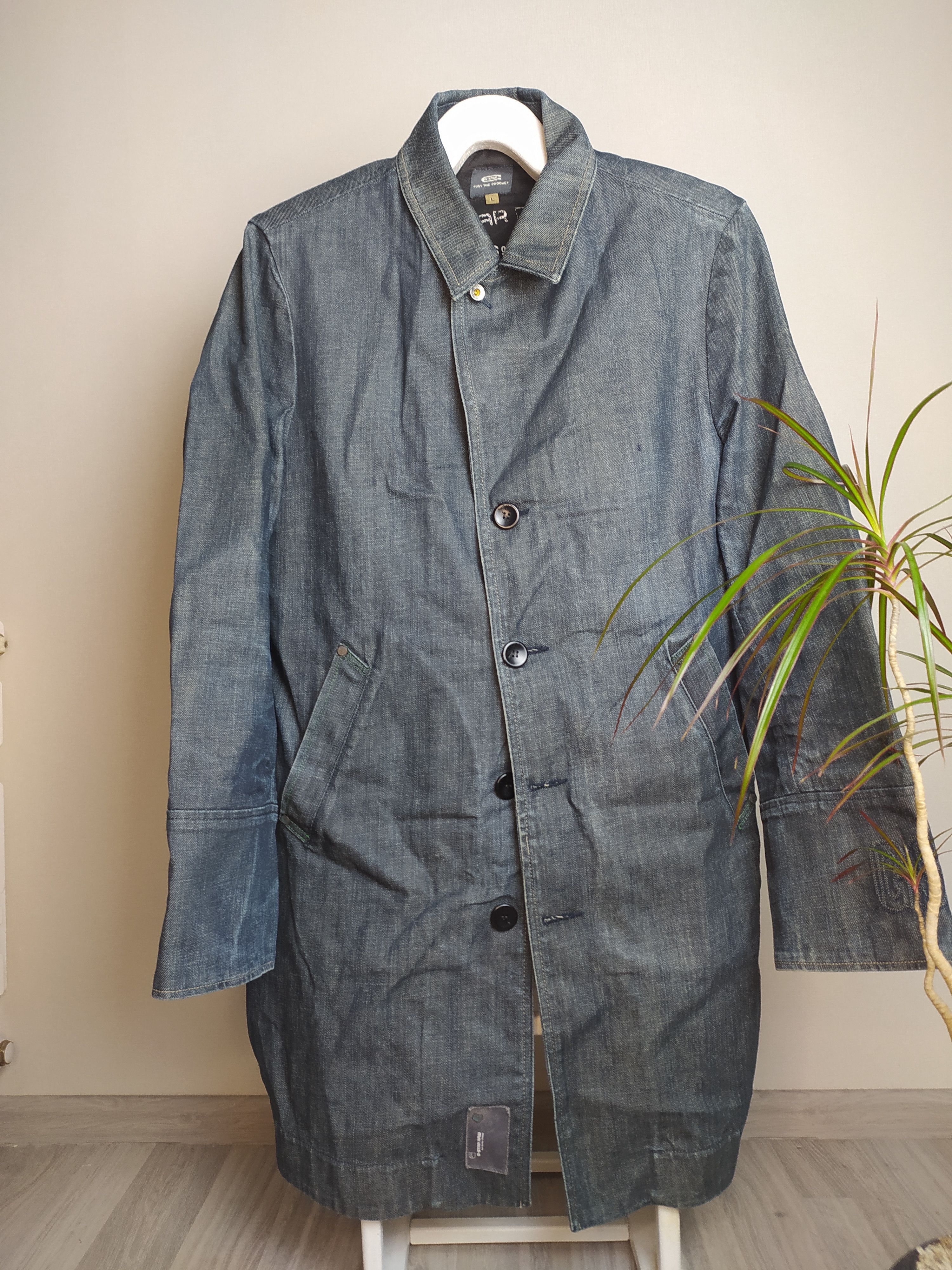 Japanese Brand Y2K G-Star vintage faded washed denim coat jacket lgb grunge Size US L / EU 52-54 / 3 - 2 Thumbnail