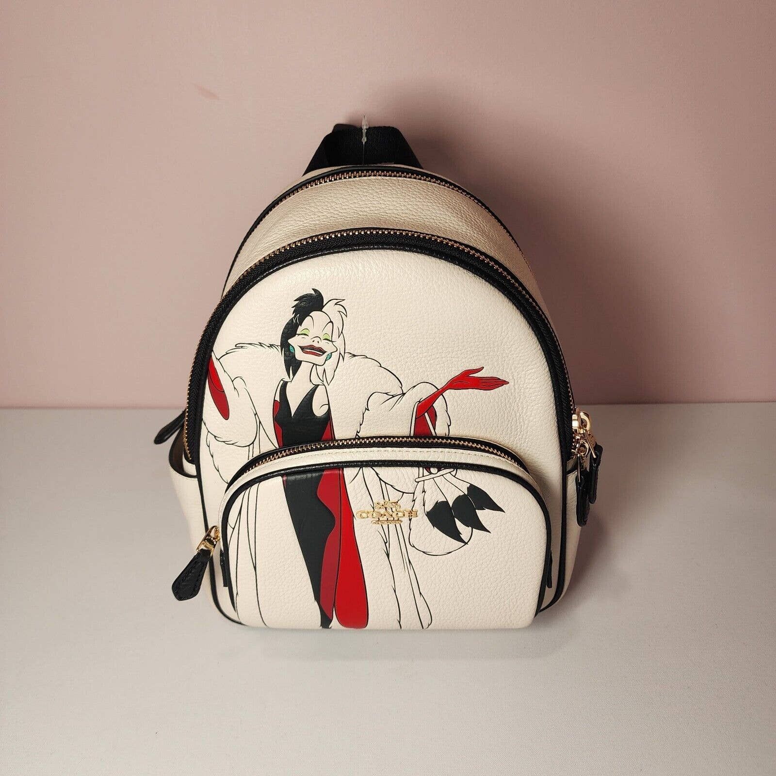 Cheapest NWT - NWT - COACH Disney X Coach Mini Court Backpack With Cruella Motif - CC158