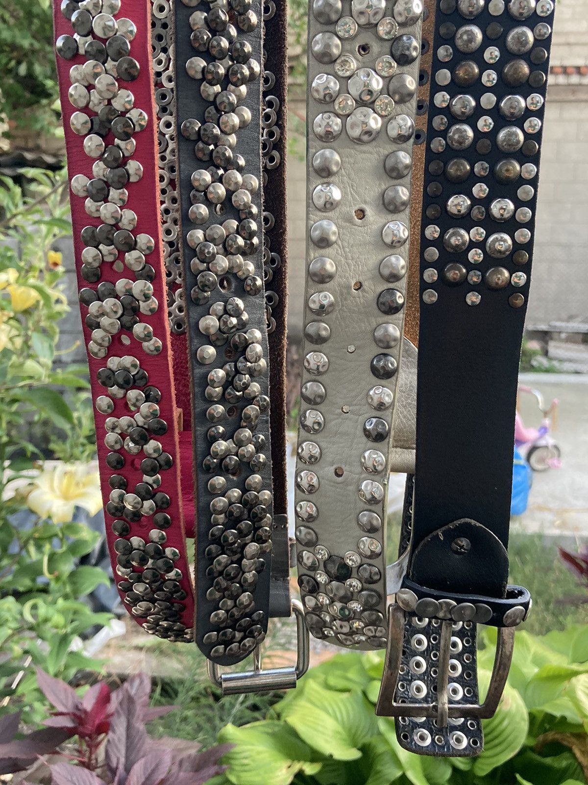 Japanese Brand Vintage punks rhinestones pink cowboy b leather belt Size ONE SIZE - 15 Thumbnail