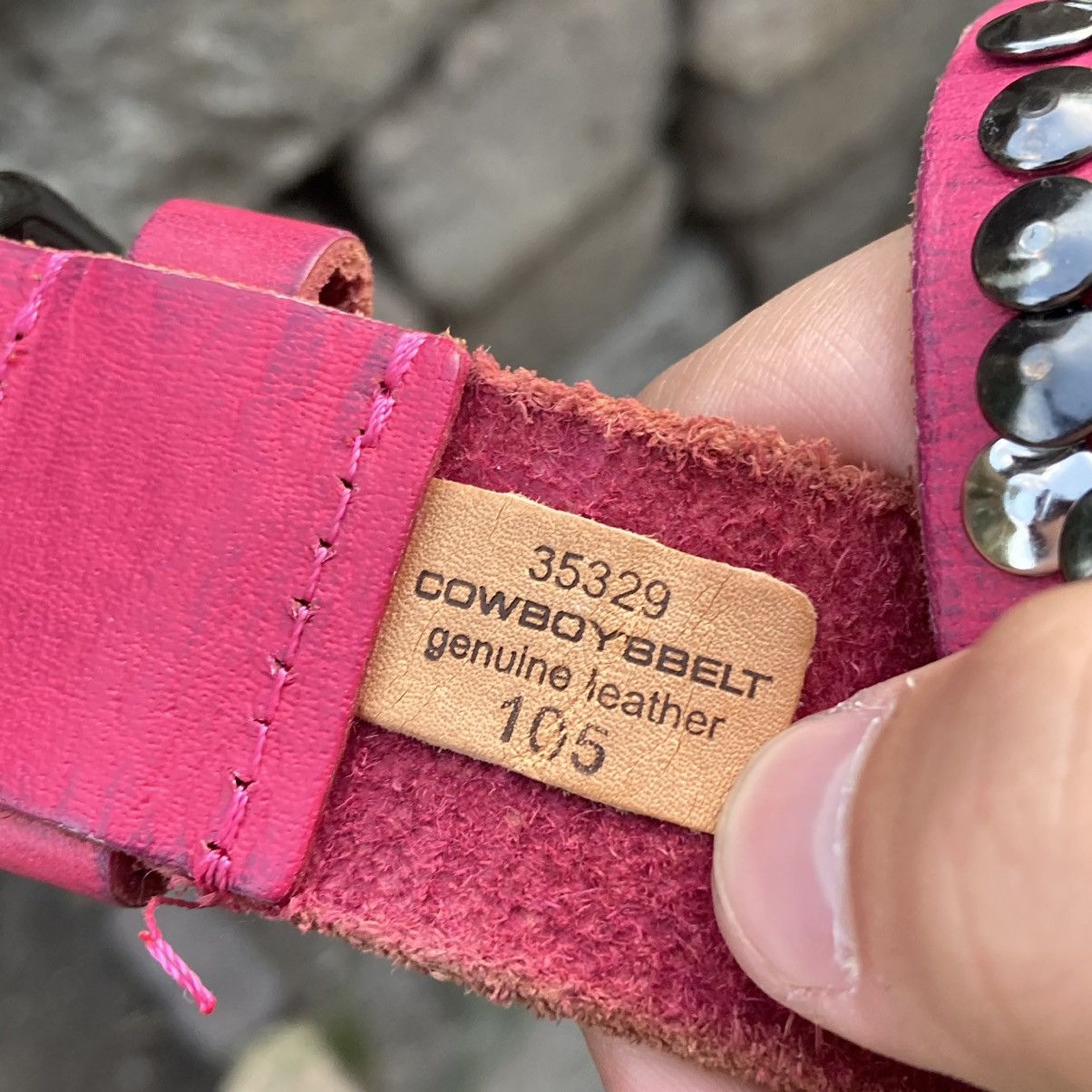 Japanese Brand Vintage punks rhinestones pink cowboy b leather belt Size ONE SIZE - 12 Thumbnail