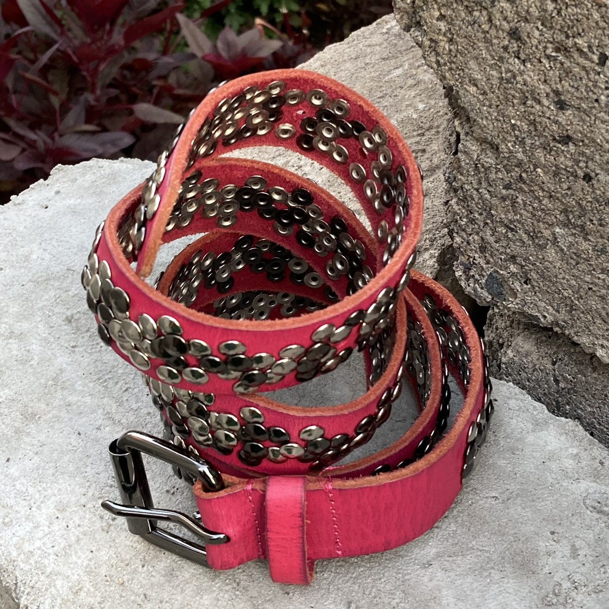Japanese Brand Vintage punks rhinestones pink cowboy b leather belt Size ONE SIZE - 5 Thumbnail