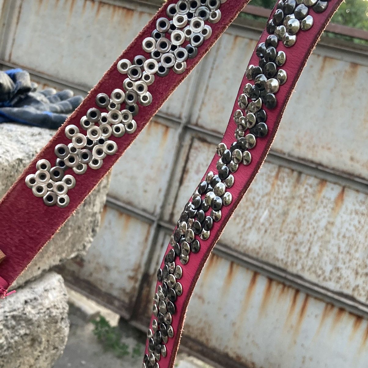 Japanese Brand Vintage punks rhinestones pink cowboy b leather belt Size ONE SIZE - 10 Thumbnail