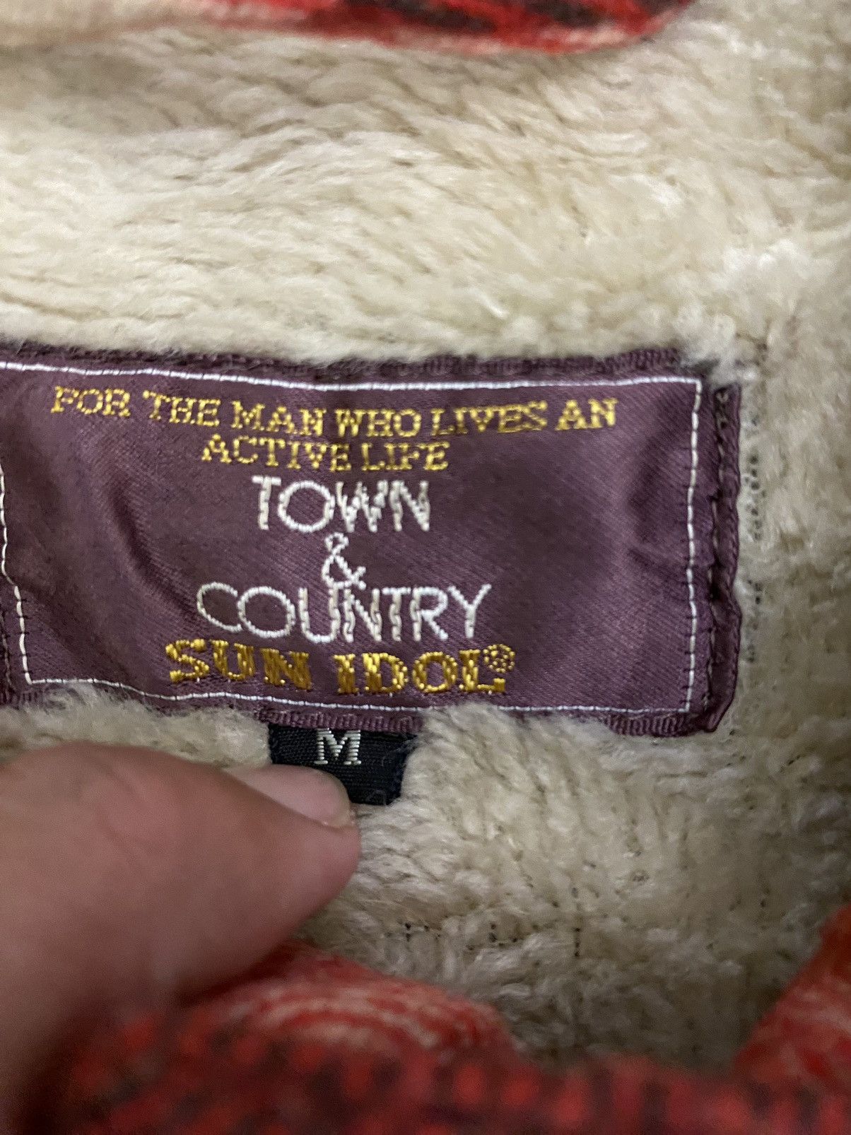 Flannel × Japanese Brand × Vintage Vintage Town & Country Wool Checkered Sherpa Flannel Jacket Size US M / EU 48-50 / 2 - 5 Thumbnail
