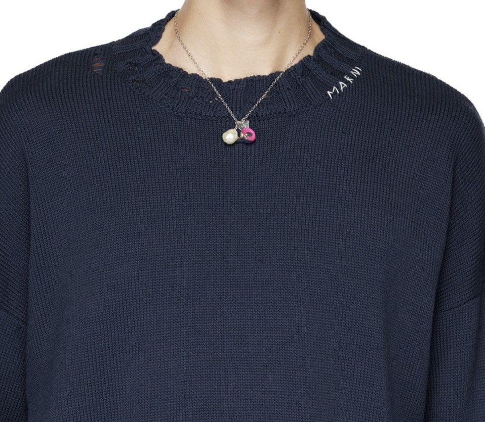 Marni Marni Silver and Pink Eye Necklace | Grailed