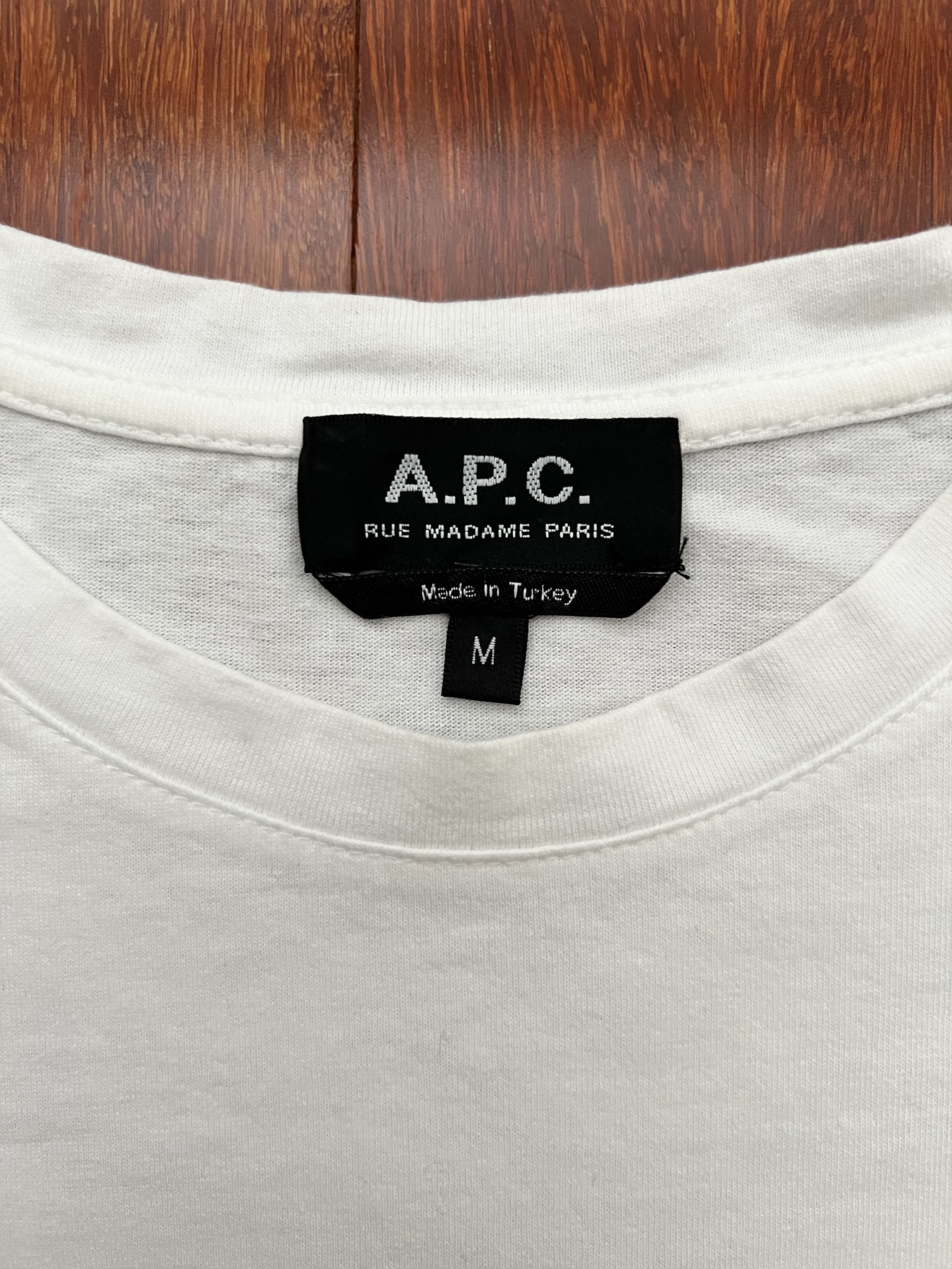 A.P.C. 💚 APC Transmission White Tee Medium Size US M / EU 48-50 / 2 - 4 Thumbnail