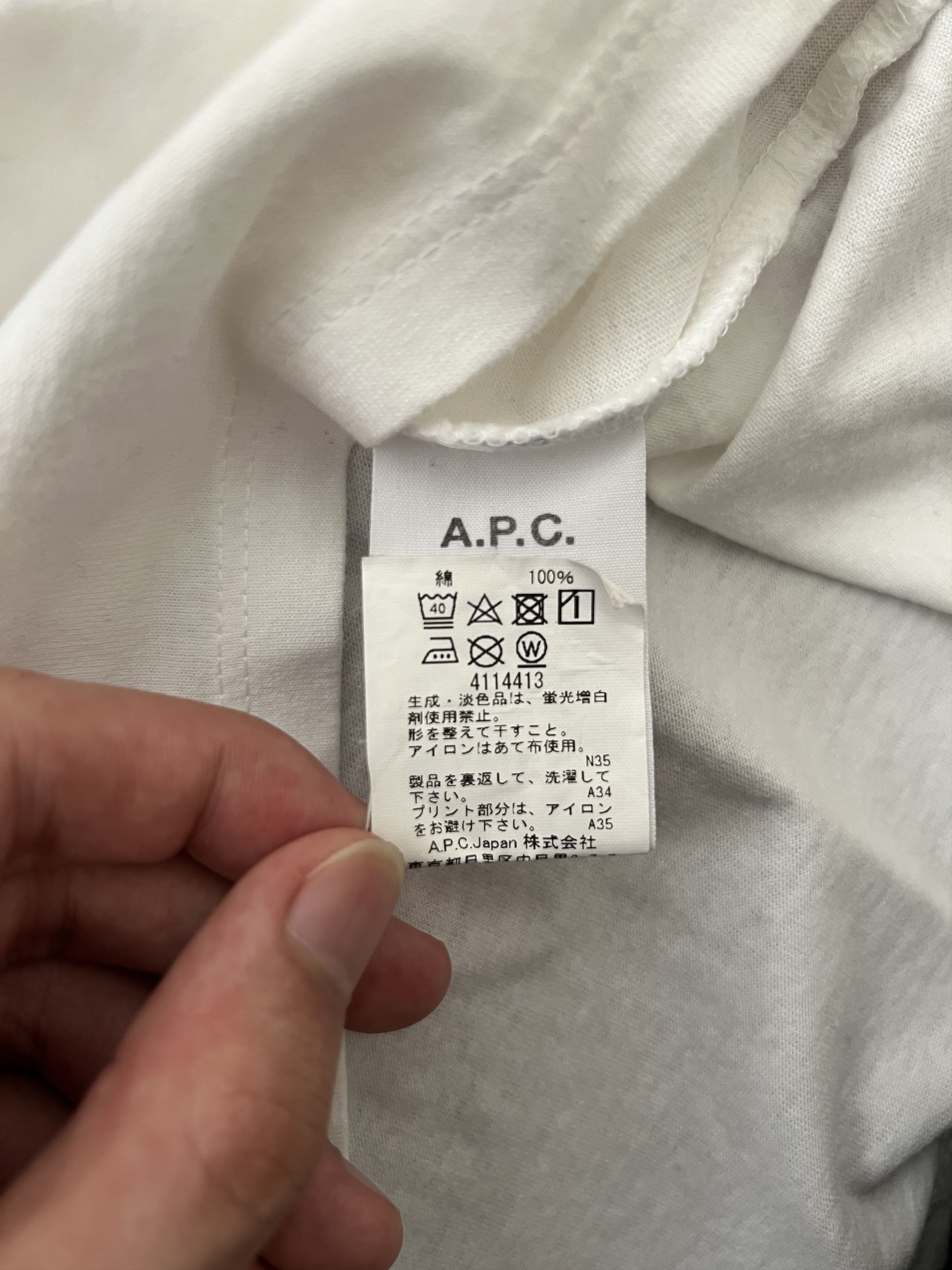 A.P.C. 💚 APC Transmission White Tee Medium Size US M / EU 48-50 / 2 - 5 Thumbnail
