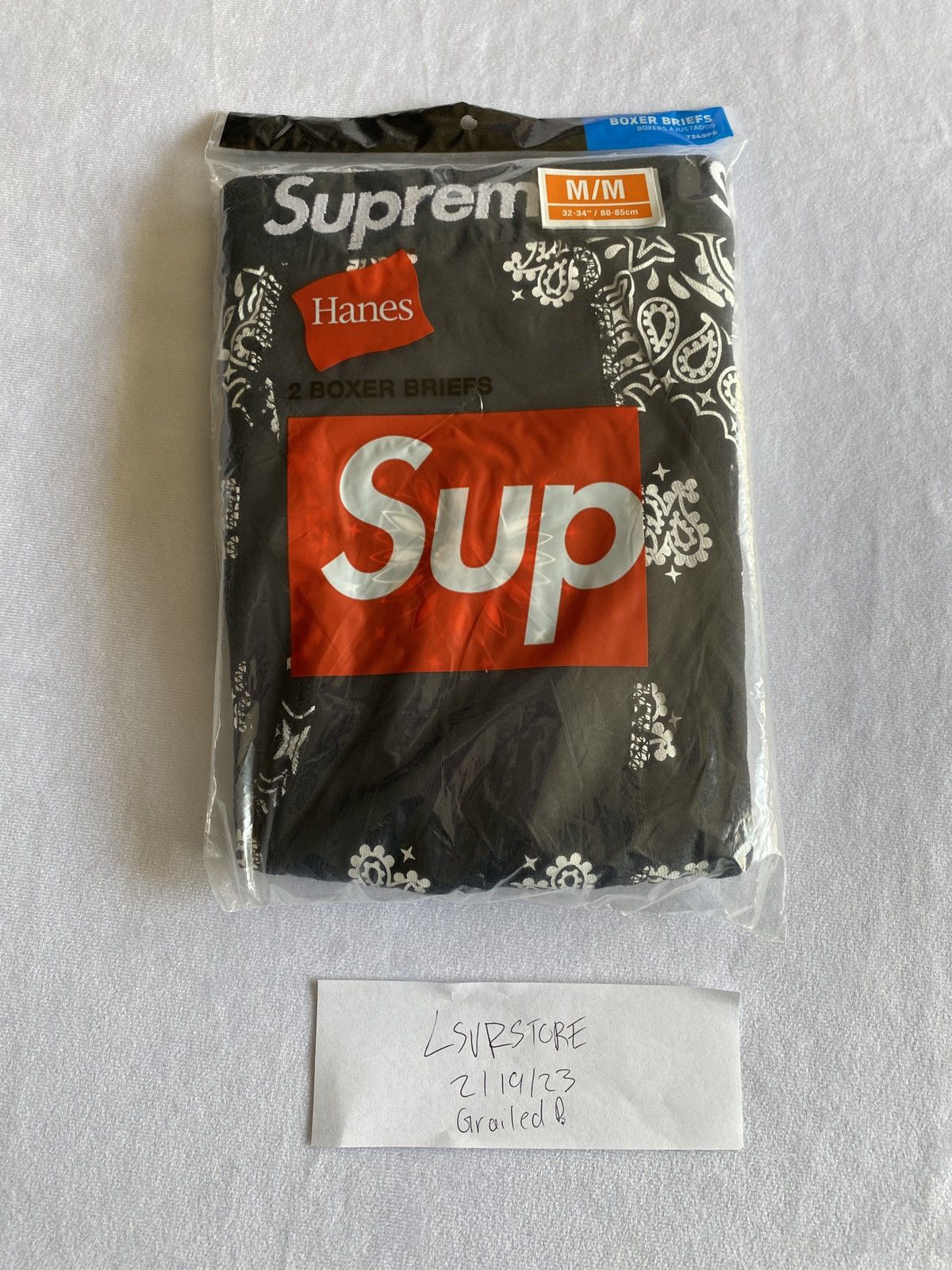 Supreme Hanes Bandana Boxer Briefs Black (2 Pack) | Grailed