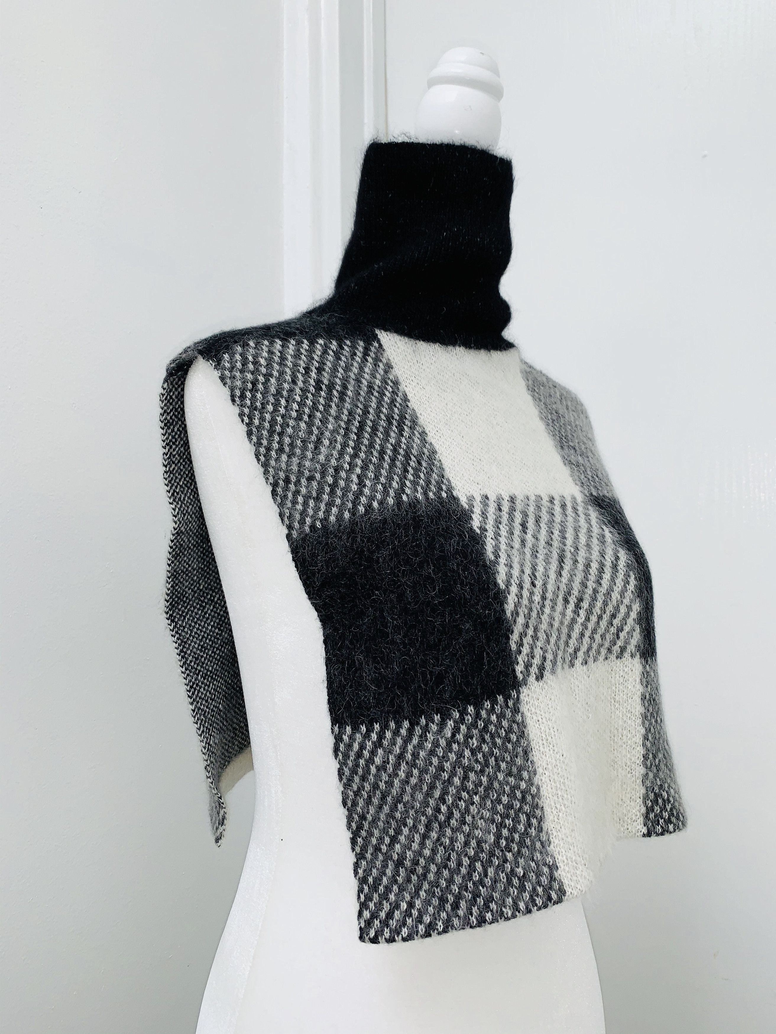 Helmut Lang NWOT Check-Block Jacquard Wool Blend Turtleneck Dickey Size ONE SIZE - 18 Thumbnail