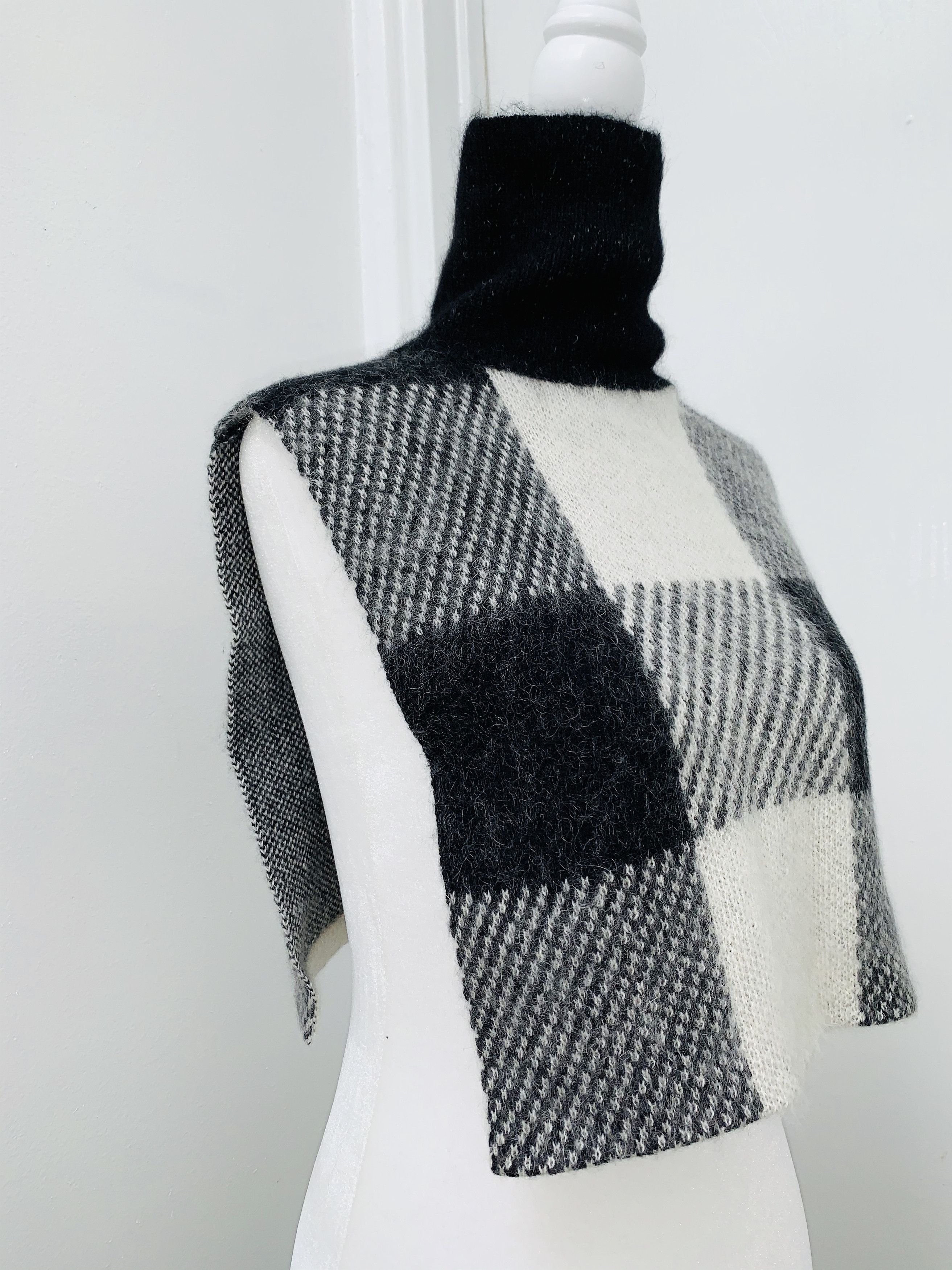 Helmut Lang NWOT Check-Block Jacquard Wool Blend Turtleneck Dickey Size ONE SIZE - 17 Thumbnail