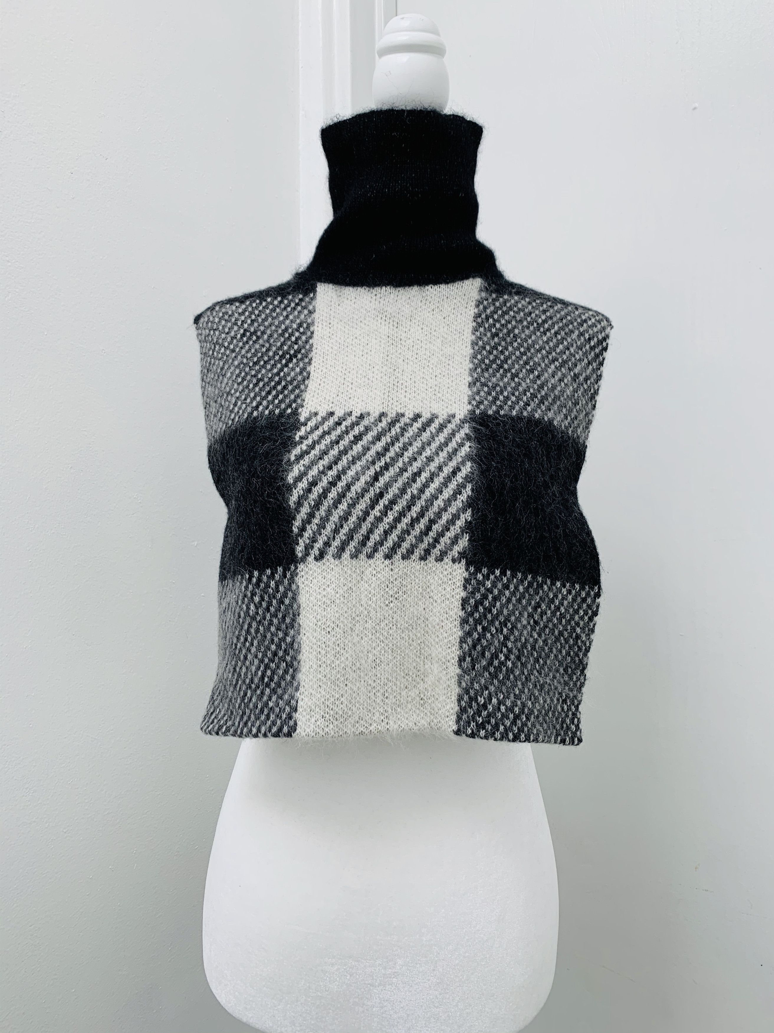 Helmut Lang NWOT Check-Block Jacquard Wool Blend Turtleneck Dickey Size ONE SIZE - 19 Thumbnail
