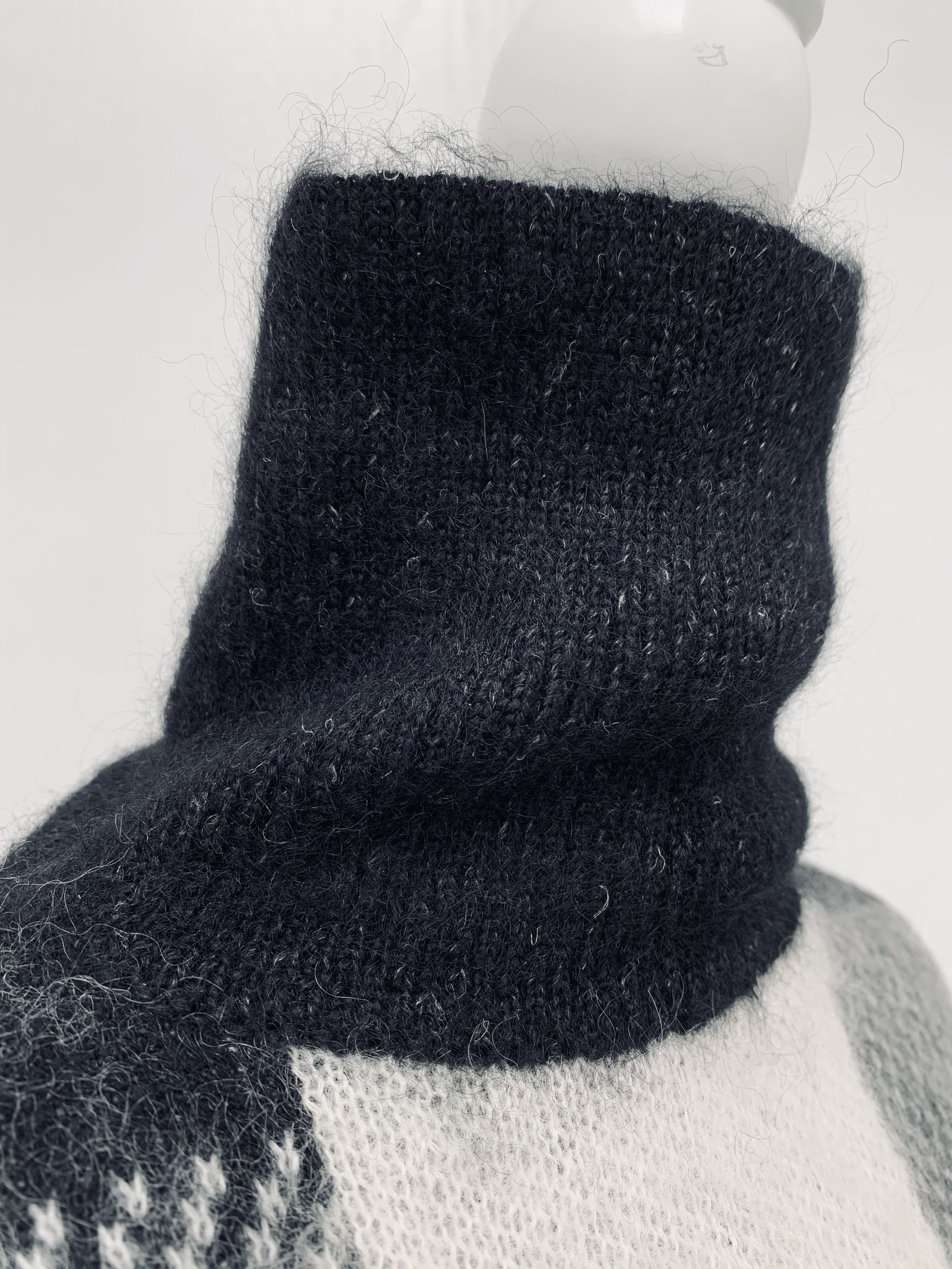 Helmut Lang NWOT Check-Block Jacquard Wool Blend Turtleneck Dickey Size ONE SIZE - 12 Thumbnail
