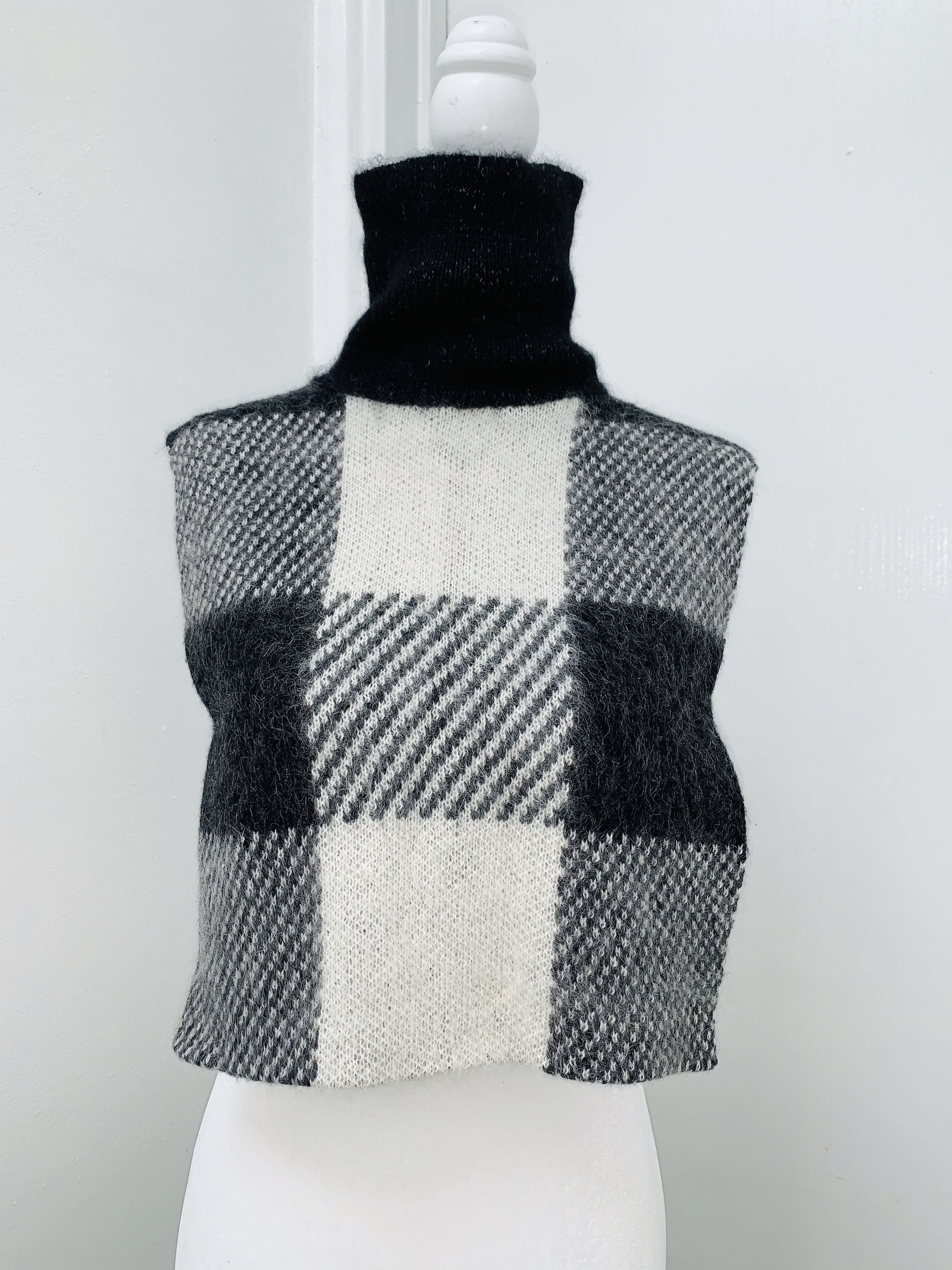Helmut Lang NWOT Check-Block Jacquard Wool Blend Turtleneck Dickey Size ONE SIZE - 20 Thumbnail
