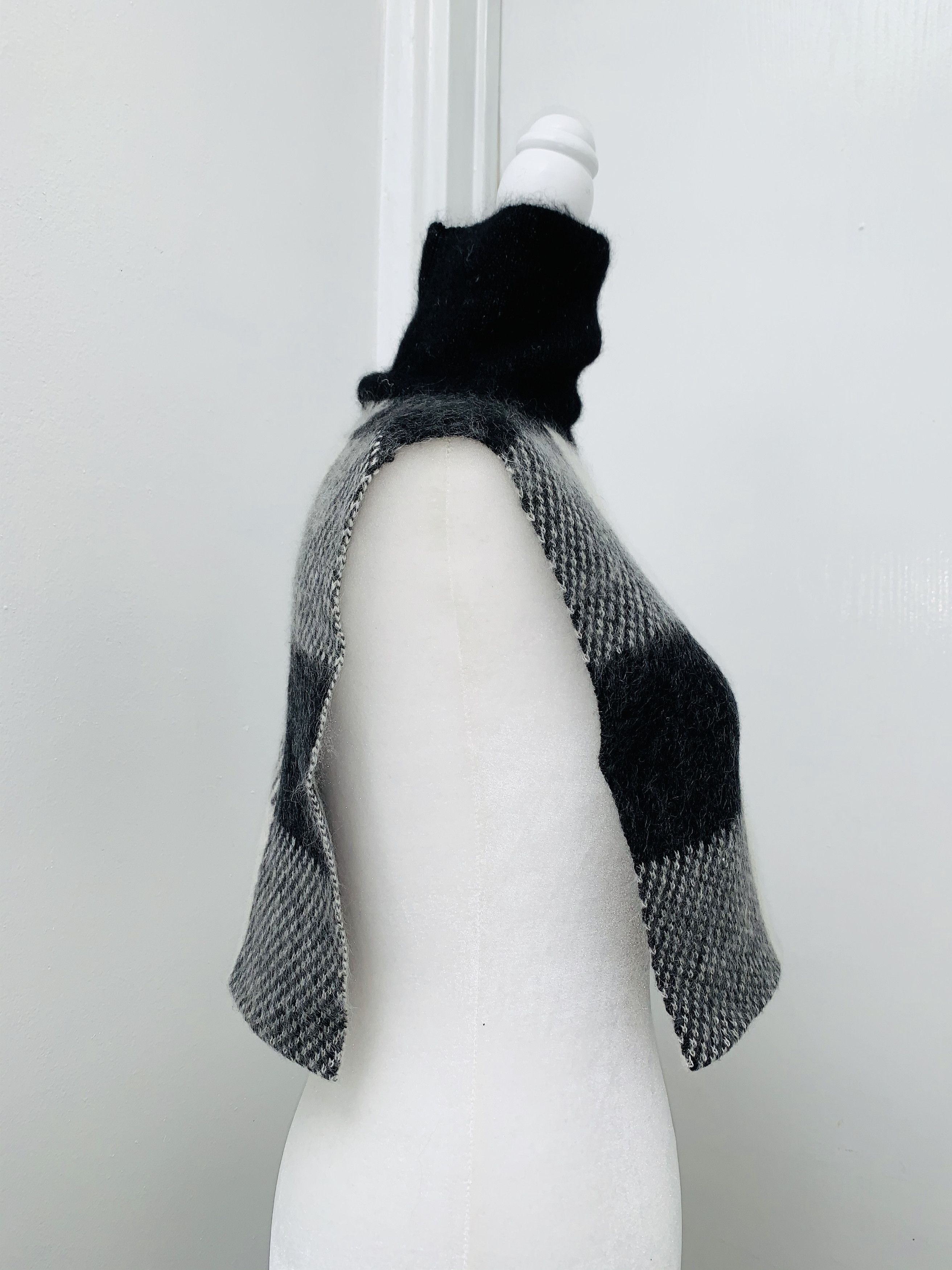 Helmut Lang NWOT Check-Block Jacquard Wool Blend Turtleneck Dickey Size ONE SIZE - 16 Thumbnail