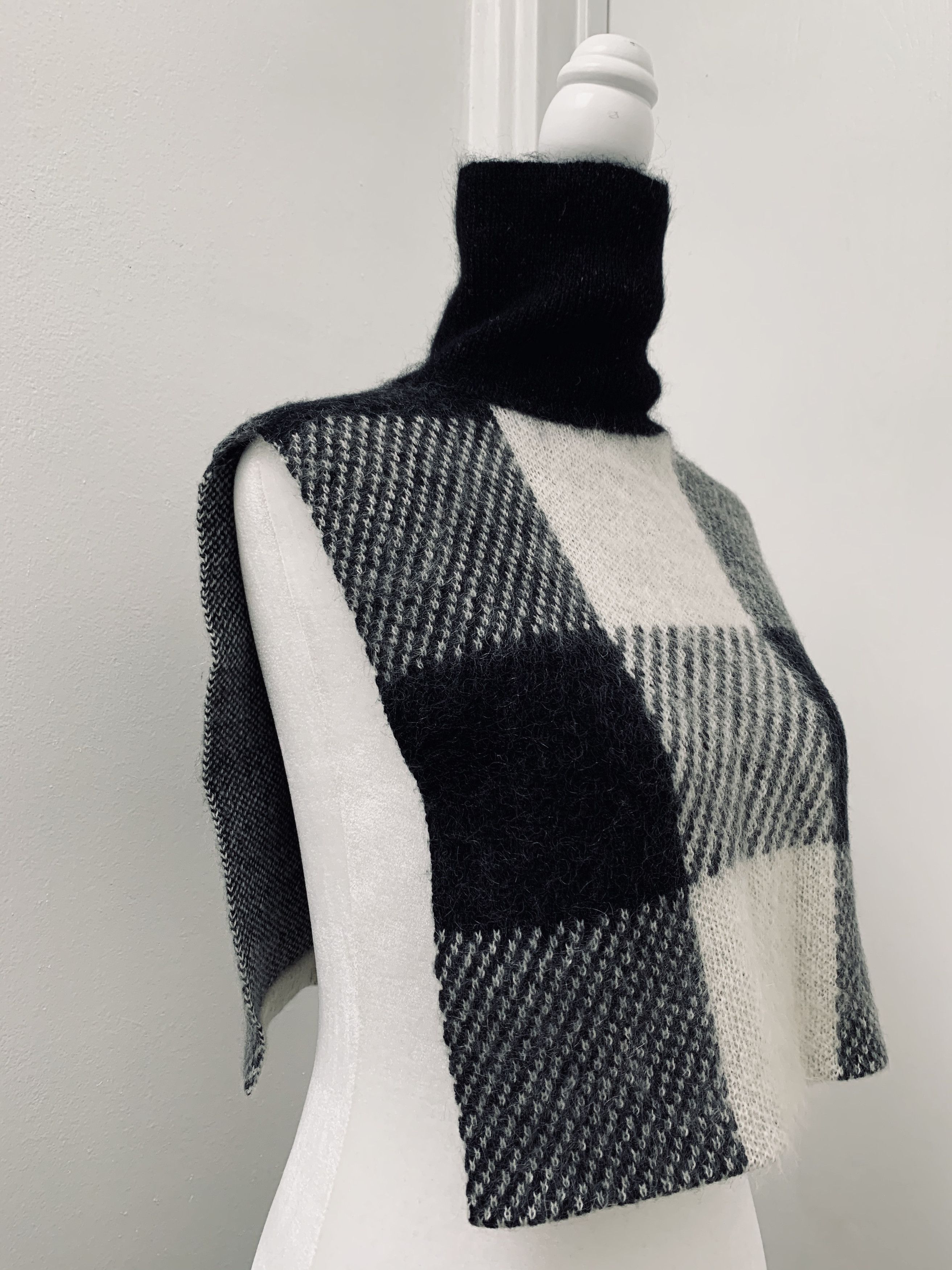 Helmut Lang NWOT Check-Block Jacquard Wool Blend Turtleneck Dickey Size ONE SIZE - 11 Thumbnail