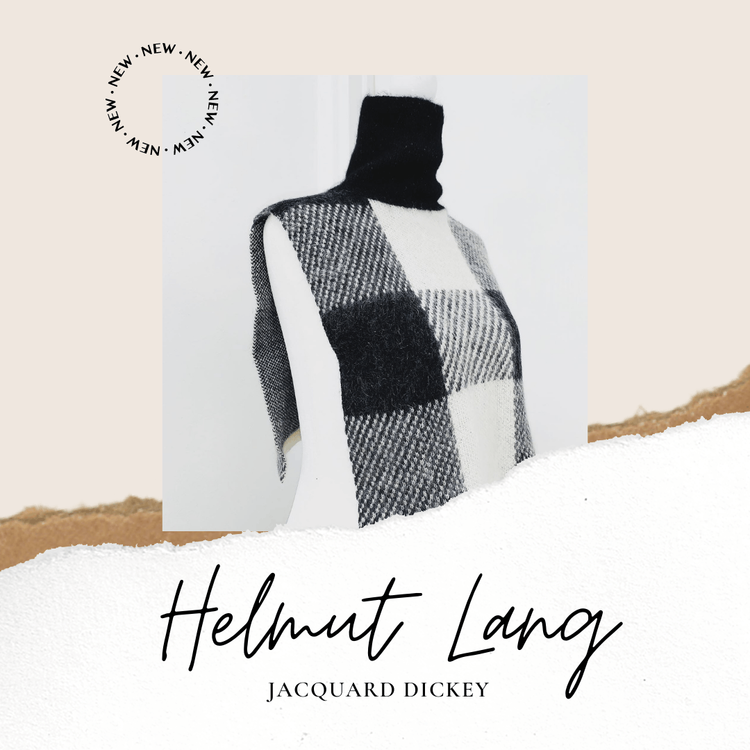 Helmut Lang NWOT Check-Block Jacquard Wool Blend Turtleneck Dickey Size ONE SIZE - 1 Thumbnail