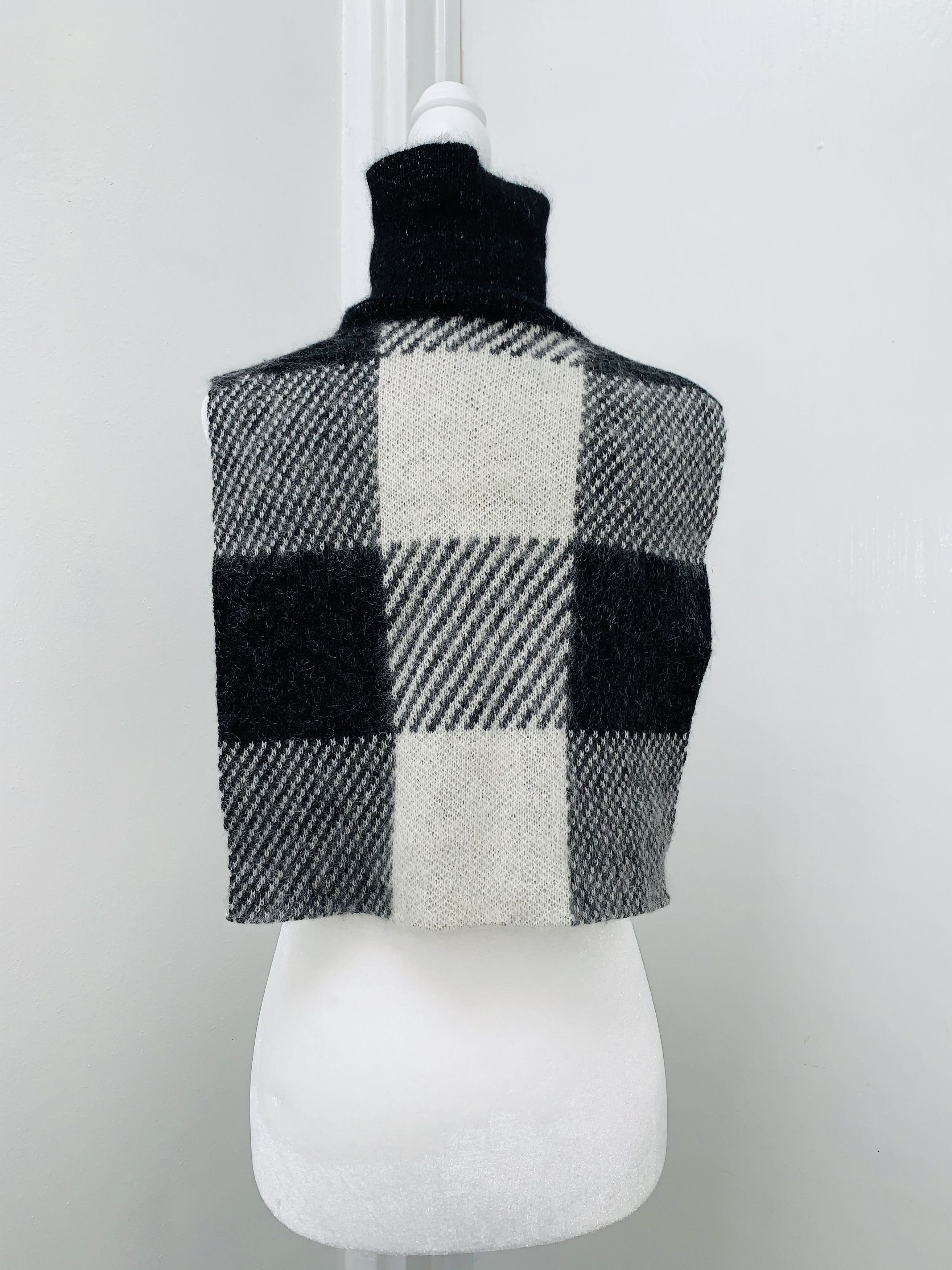 Helmut Lang NWOT Check-Block Jacquard Wool Blend Turtleneck Dickey Size ONE SIZE - 14 Thumbnail