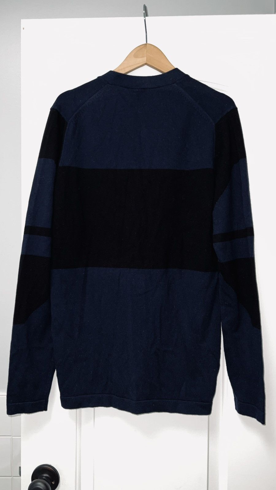 Helmut Lang NWOT Color Block Graphic Sweater Cardigan w/front pockets Size US S / EU 44-46 / 1 - 10 Thumbnail
