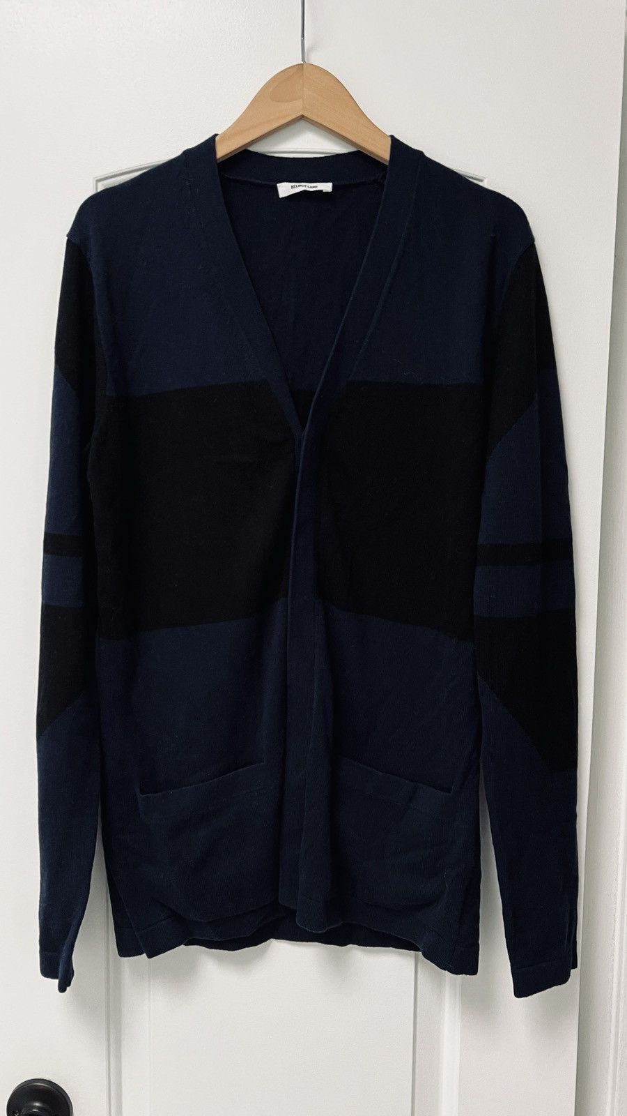 Helmut Lang NWOT Color Block Graphic Sweater Cardigan w/front pockets Size US S / EU 44-46 / 1 - 17 Thumbnail
