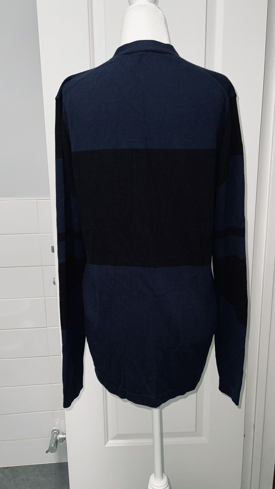Helmut Lang NWOT Color Block Graphic Sweater Cardigan w/front pockets Size US S / EU 44-46 / 1 - 4 Thumbnail