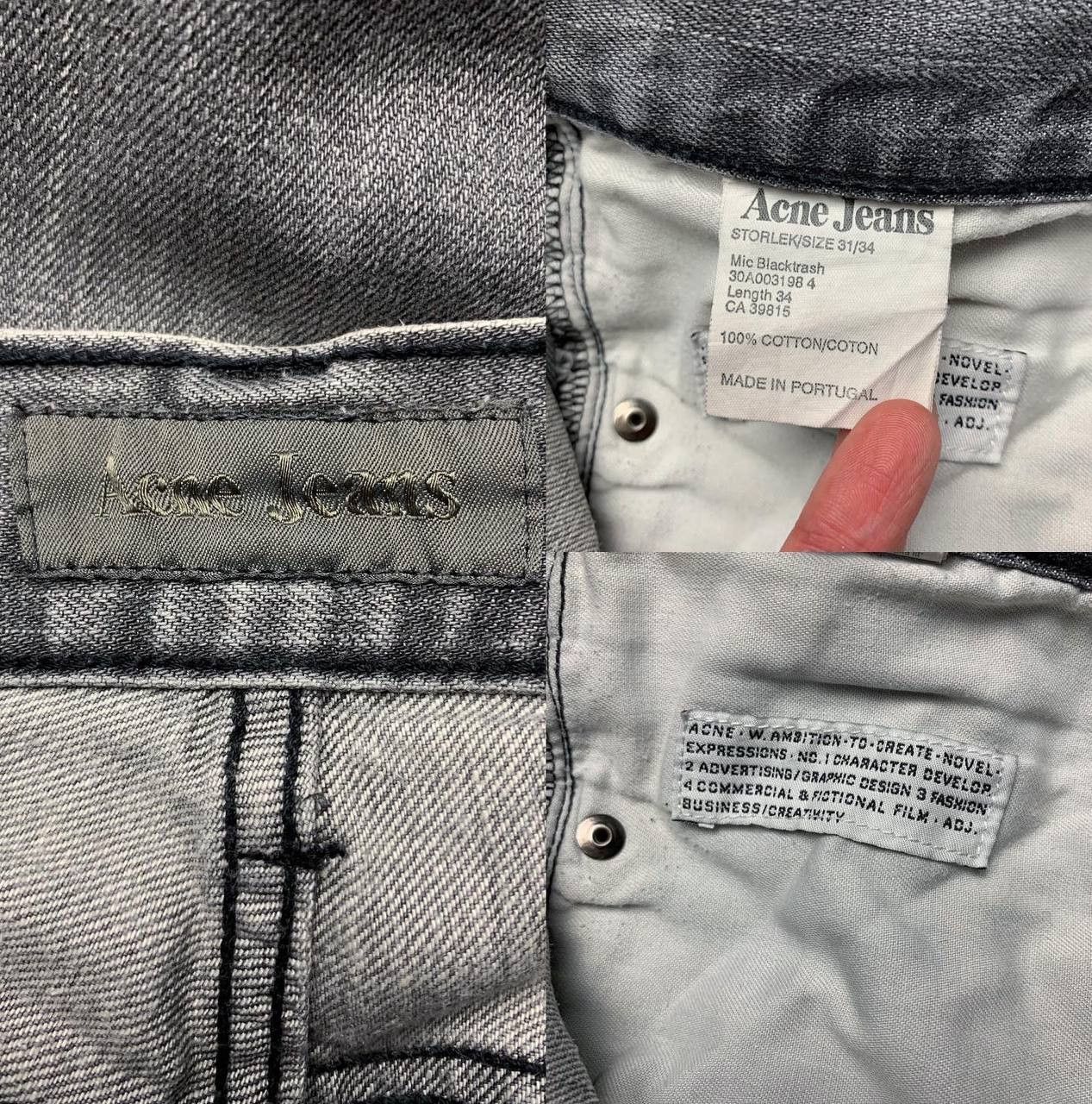 Acne Studios × Vintage Acne Studios Storlek Mic Blacktrash Straight Slim Fit Jeans Size US 31 - 6 Thumbnail
