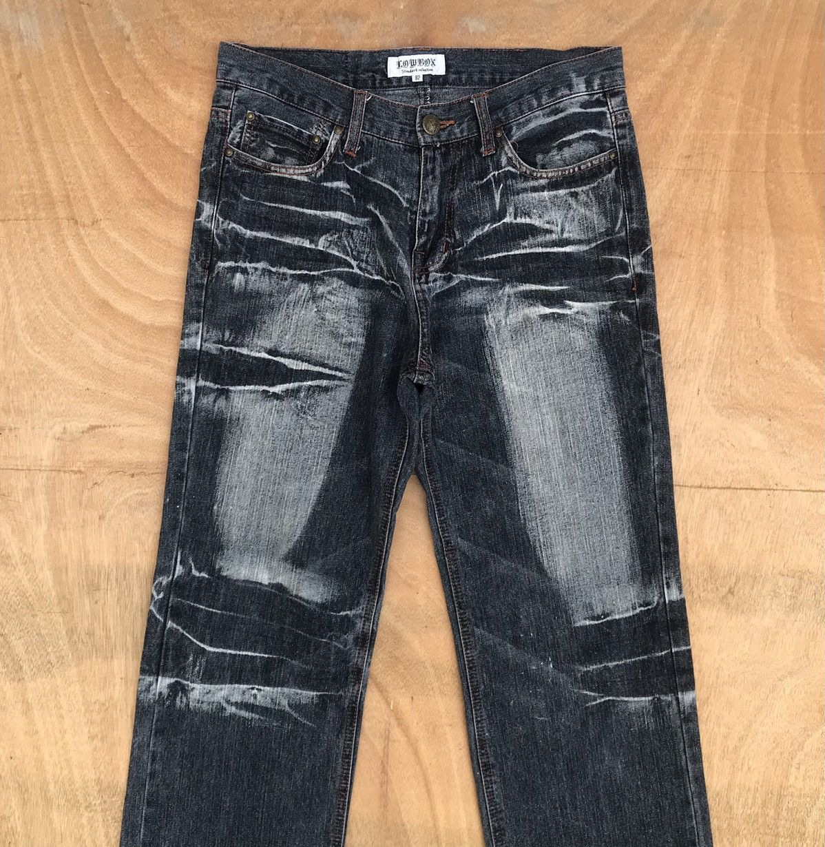 20471120 × If Six Was Nine × Tornado Mart Lowbox bleached herringbone faded wash numbernine inspired Size US 30 / EU 46 - 4 Thumbnail