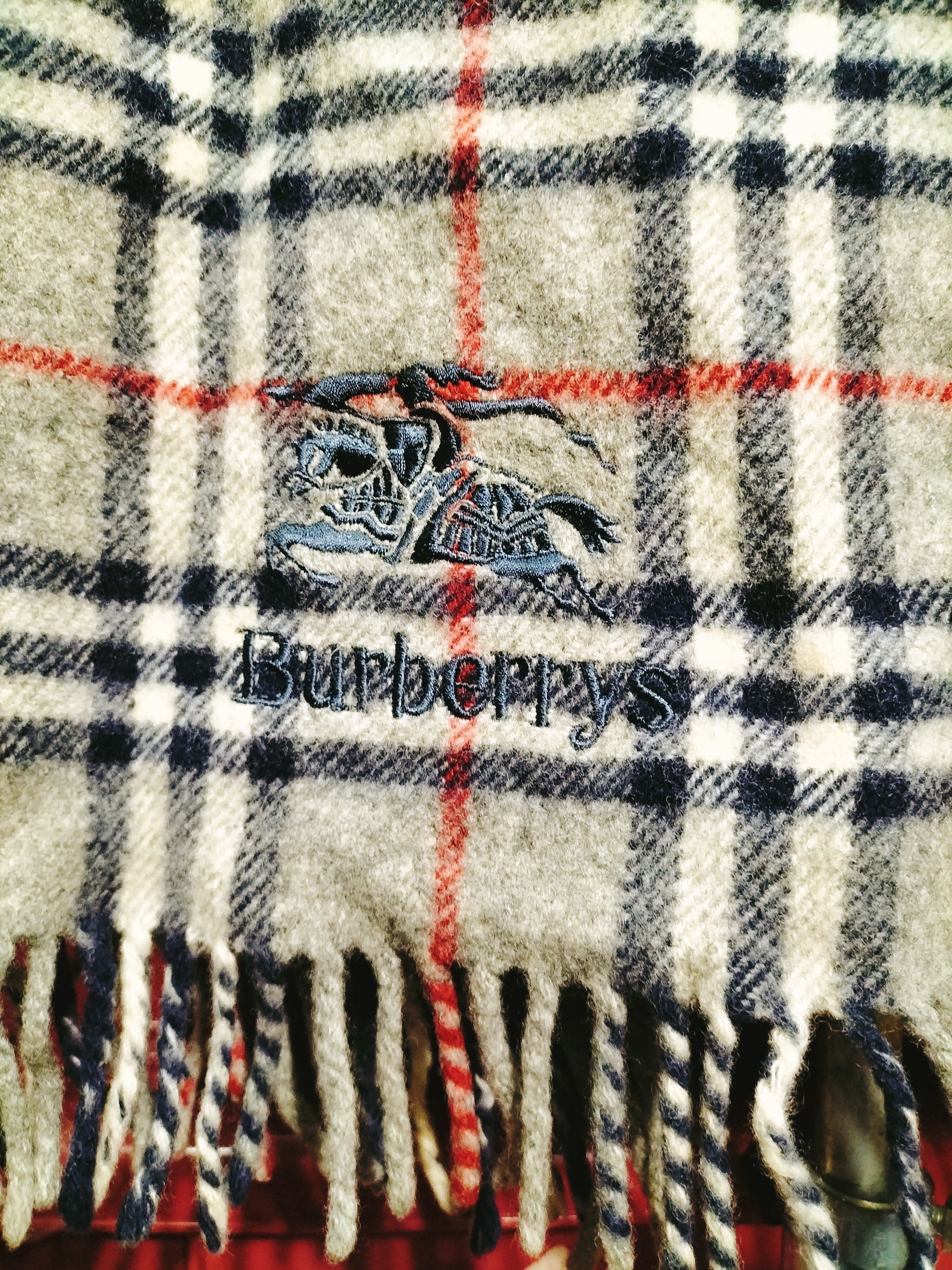 Burberry Vintage Burberry Wool Scarf Gray Embroidery Logo OG Size ONE SIZE - 4 Thumbnail