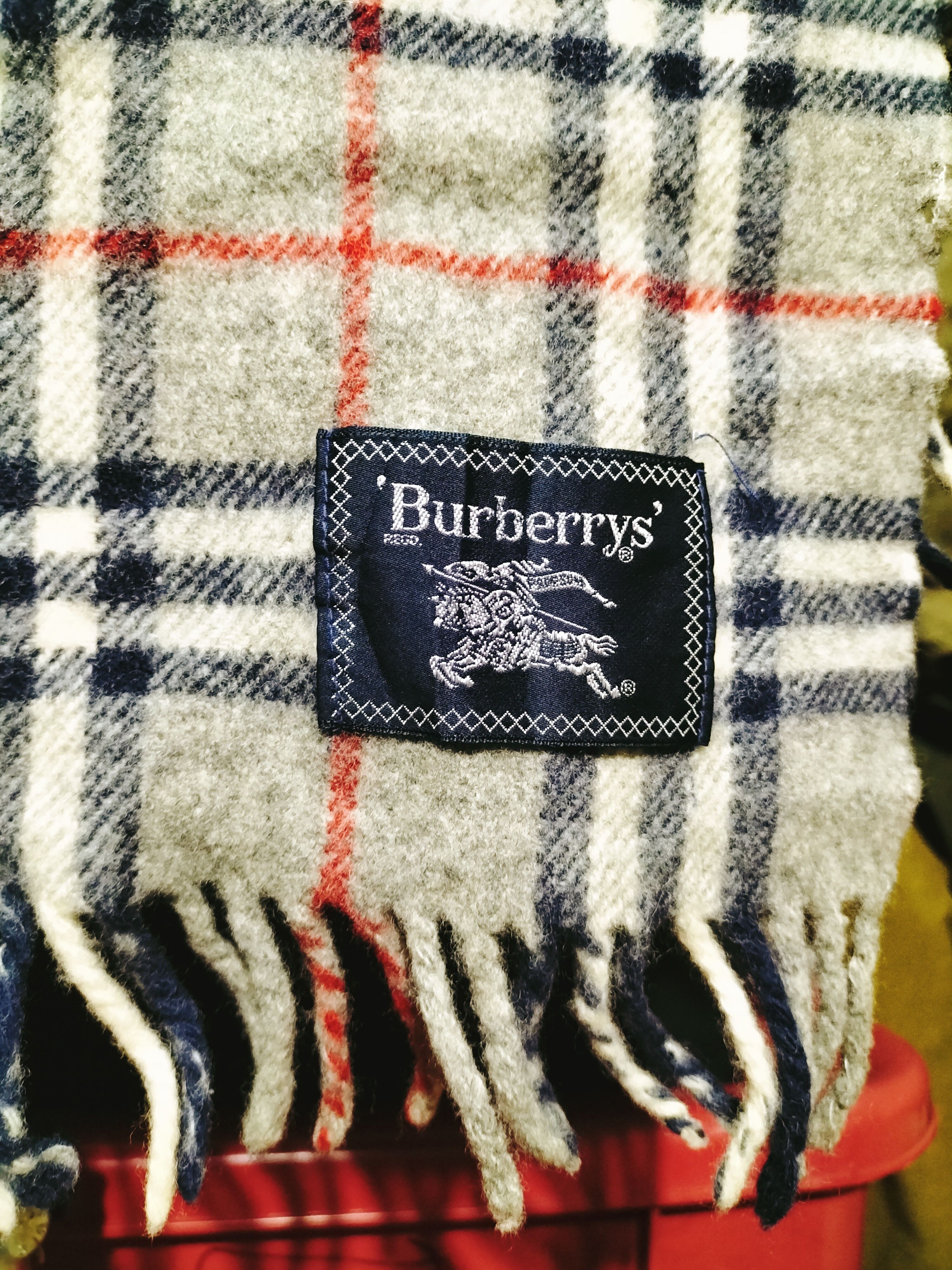 Burberry Vintage Burberry Wool Scarf Gray Embroidery Logo OG Size ONE SIZE - 3 Thumbnail