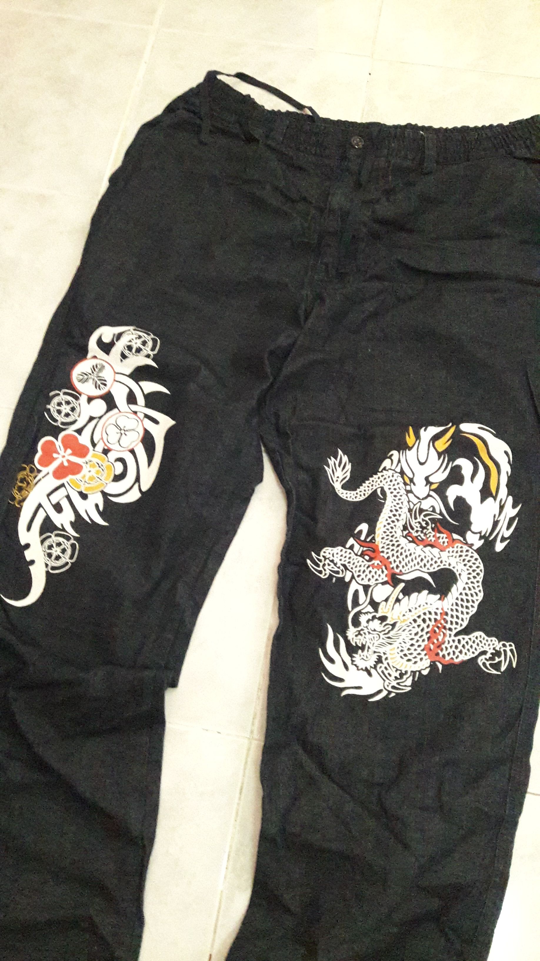 Dogtown Vintage Amore Puro Sukajan Fashion Dragon Denim pant Size US 35 - 3 Thumbnail