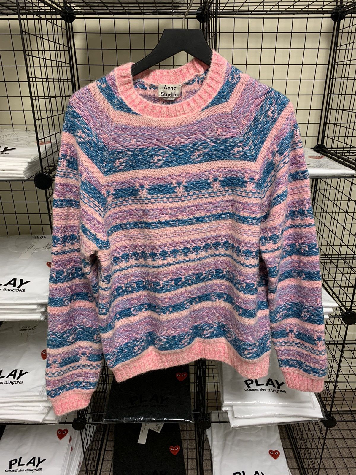 Acne Studios Karlos Striped Knit [Bright Pink]