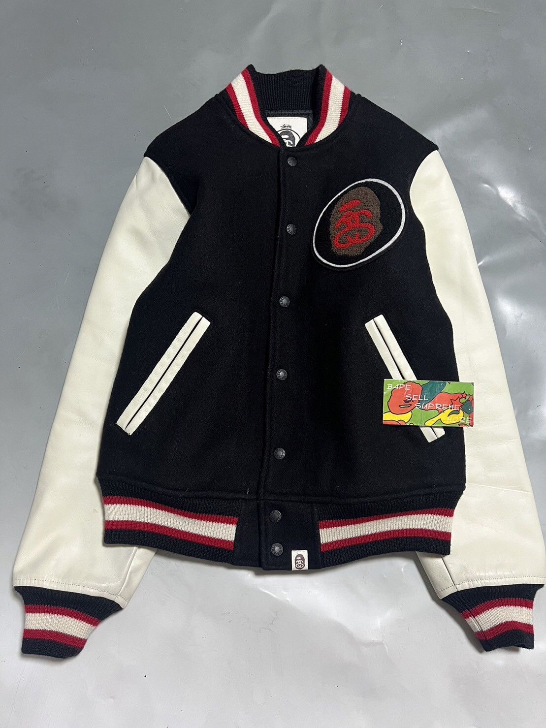 Bape Stussy Varsity Jacket | Grailed