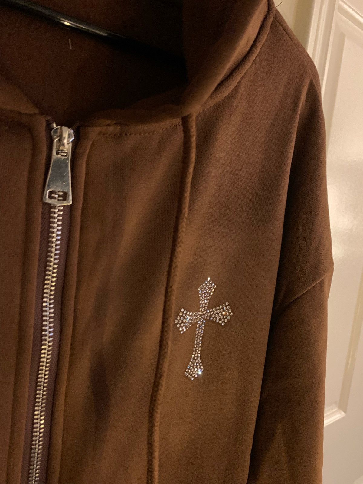 Rhinestones Skeleton Zip Up Hoodie