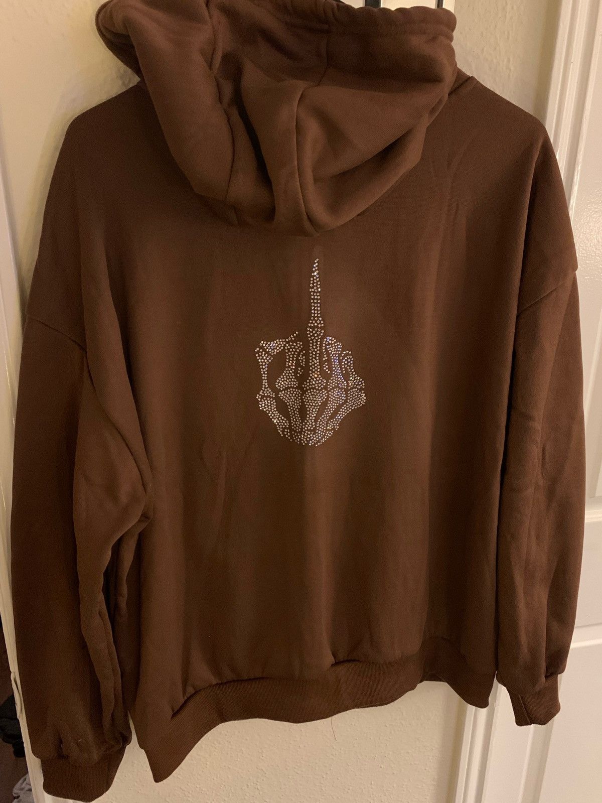 Rhinestones Skeleton Zip Up Hoodie