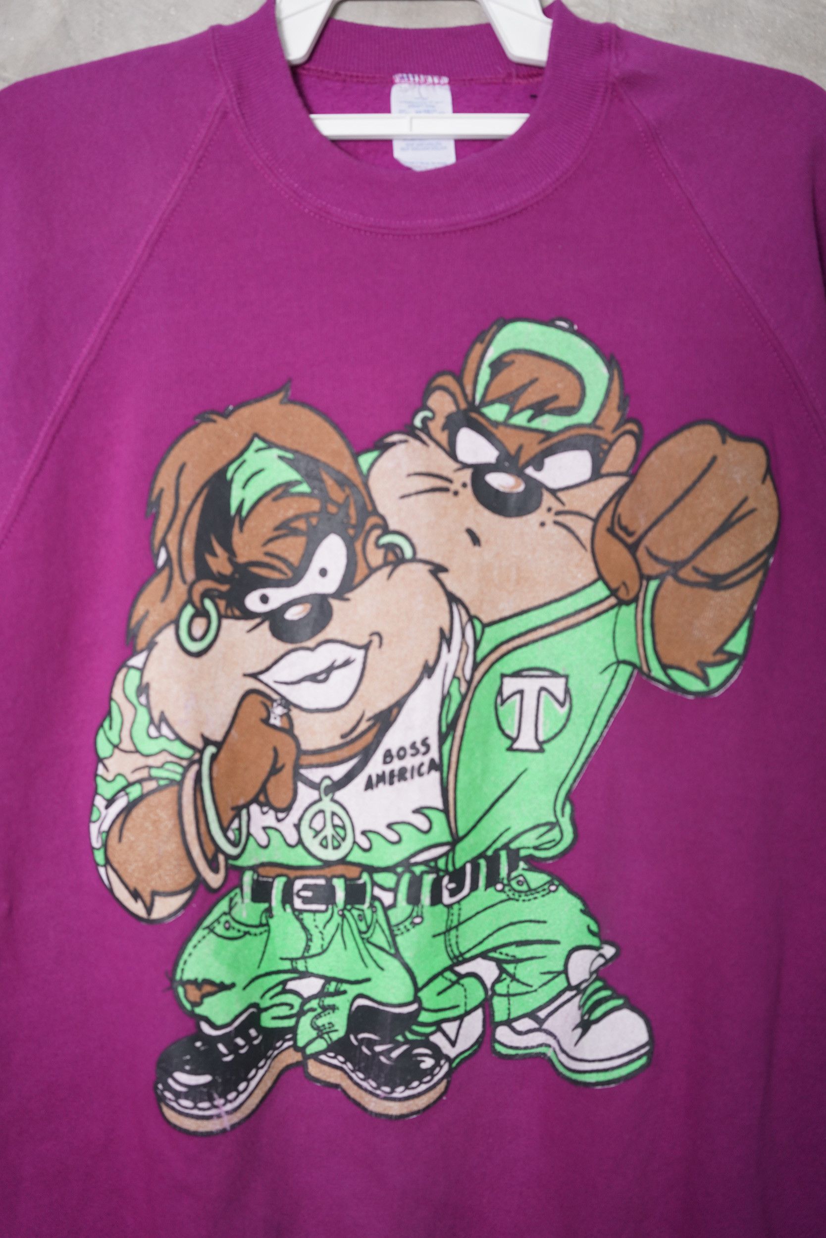 Jerzees × Vintage Vintage 90s Jerzees Tasmanian Devil Crewneck Sweatshirt Size US L / EU 52-54 / 3 - 4 Thumbnail