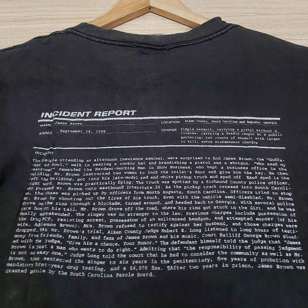 Band Tees × Vintage Vintage James Brown Incident Report Tshirt Size US S / EU 44-46 / 1 - 5 Thumbnail