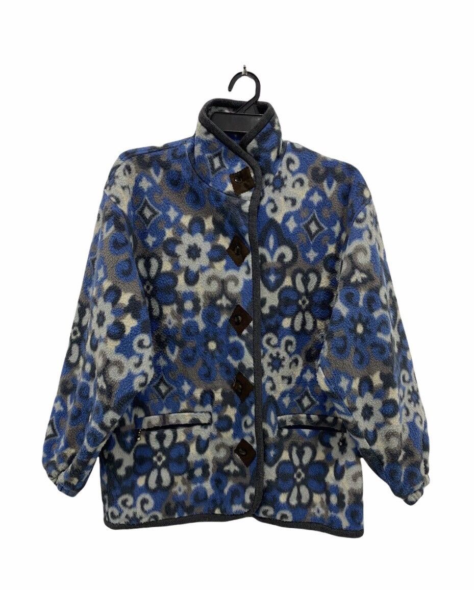 Japanese Brand × Vintage Vintage All Over Print Fiore Fleece Sweatshirt Size US M / EU 48-50 / 2 - 1 Thumbnail