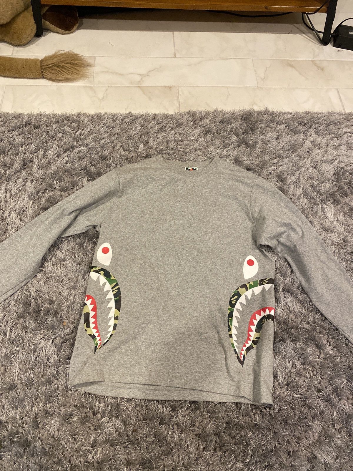 Bape Side Shark ABC Camo Green Long Sleeve