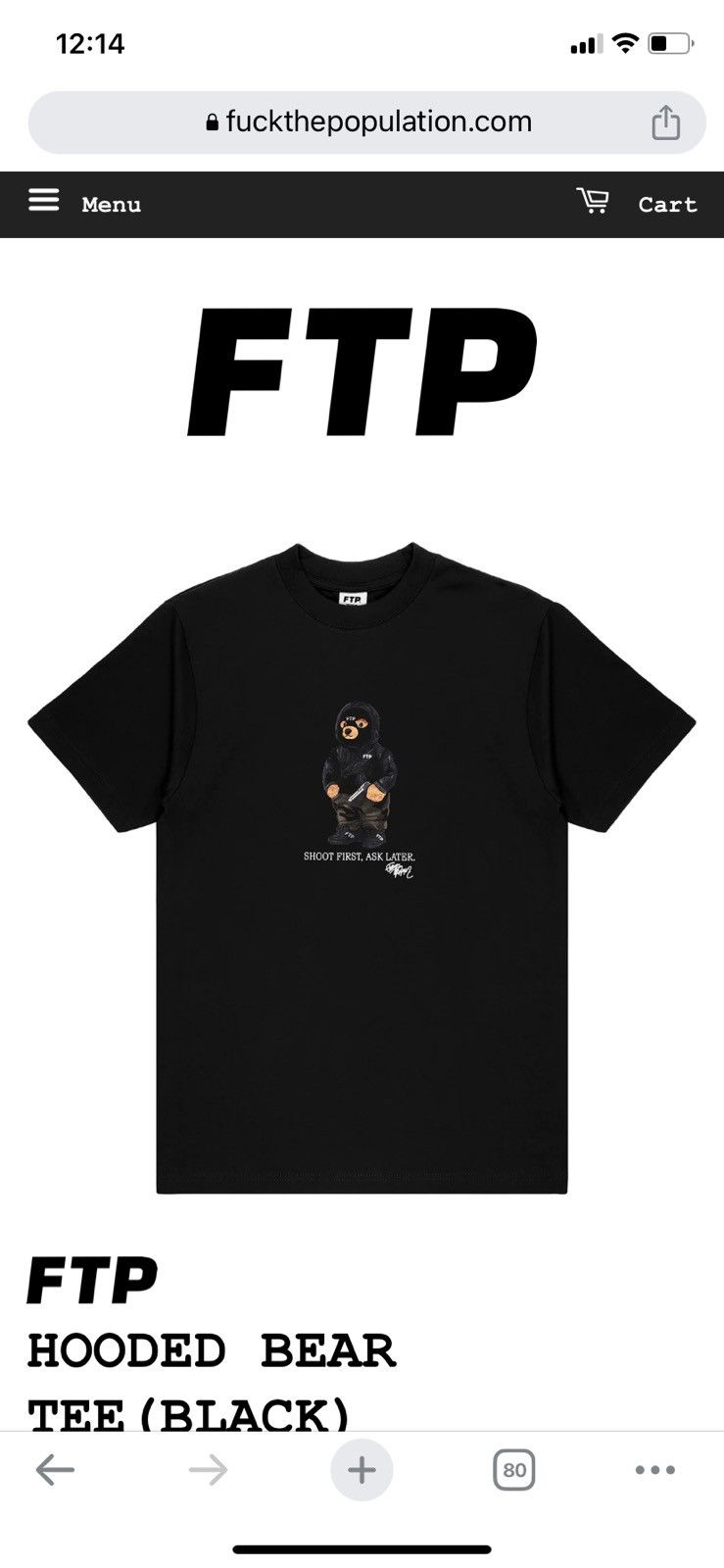 Fuck The Population Ftp bear tee Size US L / EU 52-54 / 3 - 1 Preview