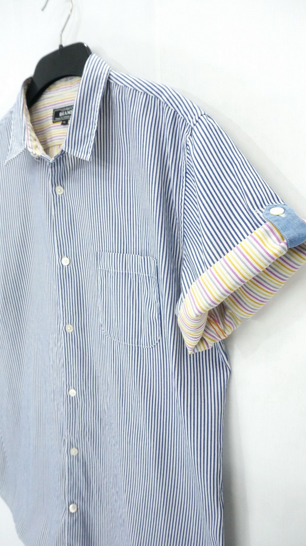 Beams Plus BEAMS Striped Rolled Up Sleeve T-Shirt Size US M / EU 48-50 / 2 - 1 Thumbnail