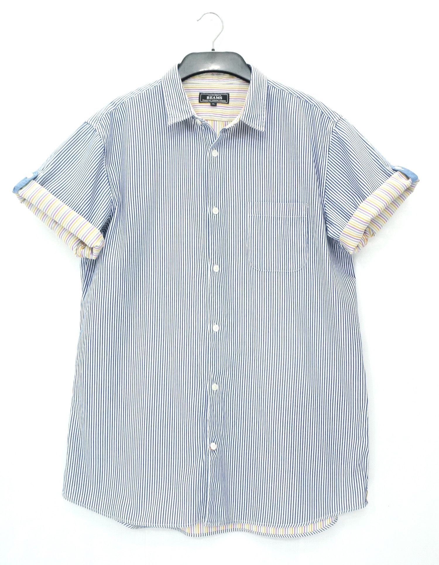 Beams Plus BEAMS Striped Rolled Up Sleeve T-Shirt Size US M / EU 48-50 / 2 - 3 Thumbnail