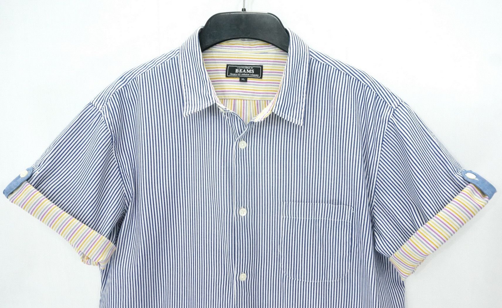 Beams Plus BEAMS Striped Rolled Up Sleeve T-Shirt Size US M / EU 48-50 / 2 - 4 Thumbnail