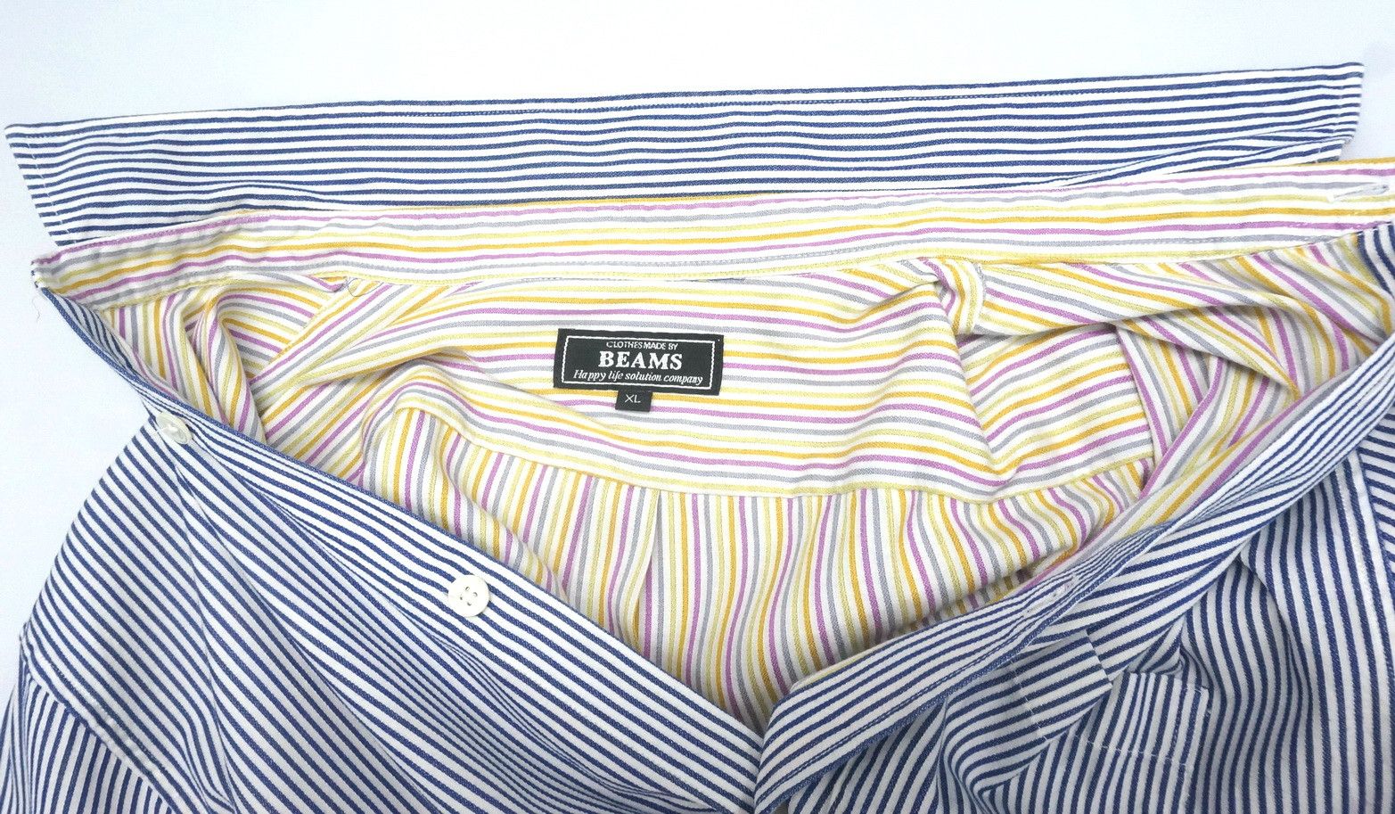 Beams Plus BEAMS Striped Rolled Up Sleeve T-Shirt Size US M / EU 48-50 / 2 - 7 Thumbnail