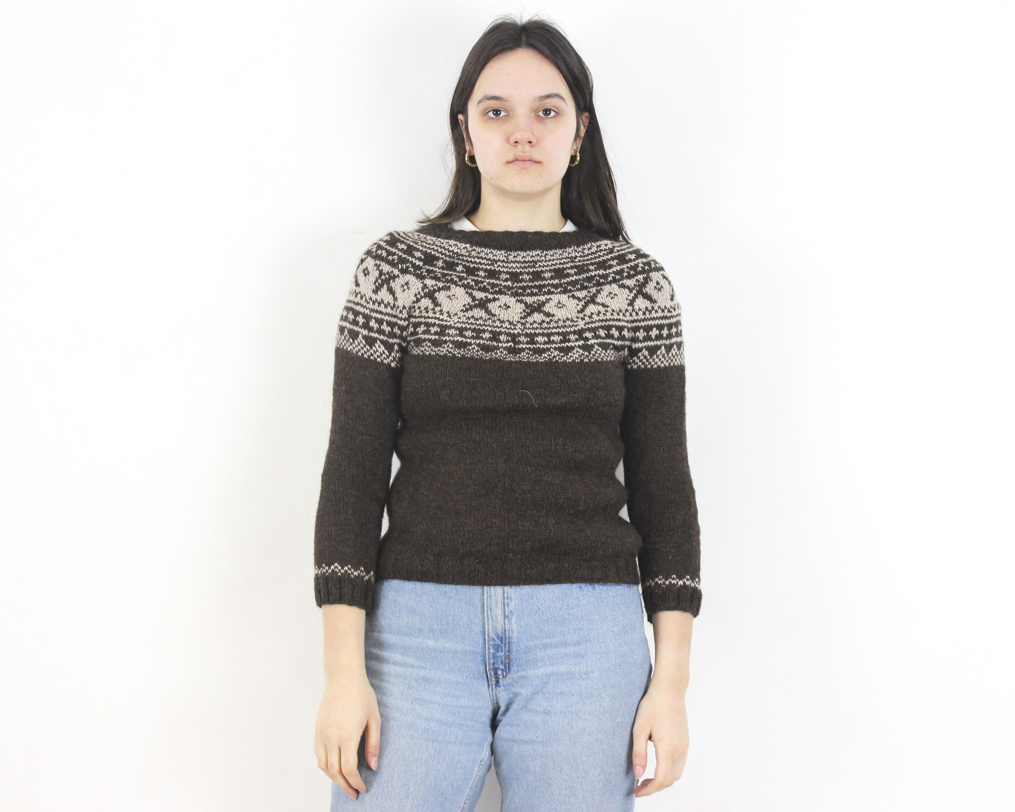 Handmade × Smartwool × Vintage Handmade Wool Pullover Sweater Jumper Knit Winter Top Size S / US 4 / IT 40 - 1 Thumbnail